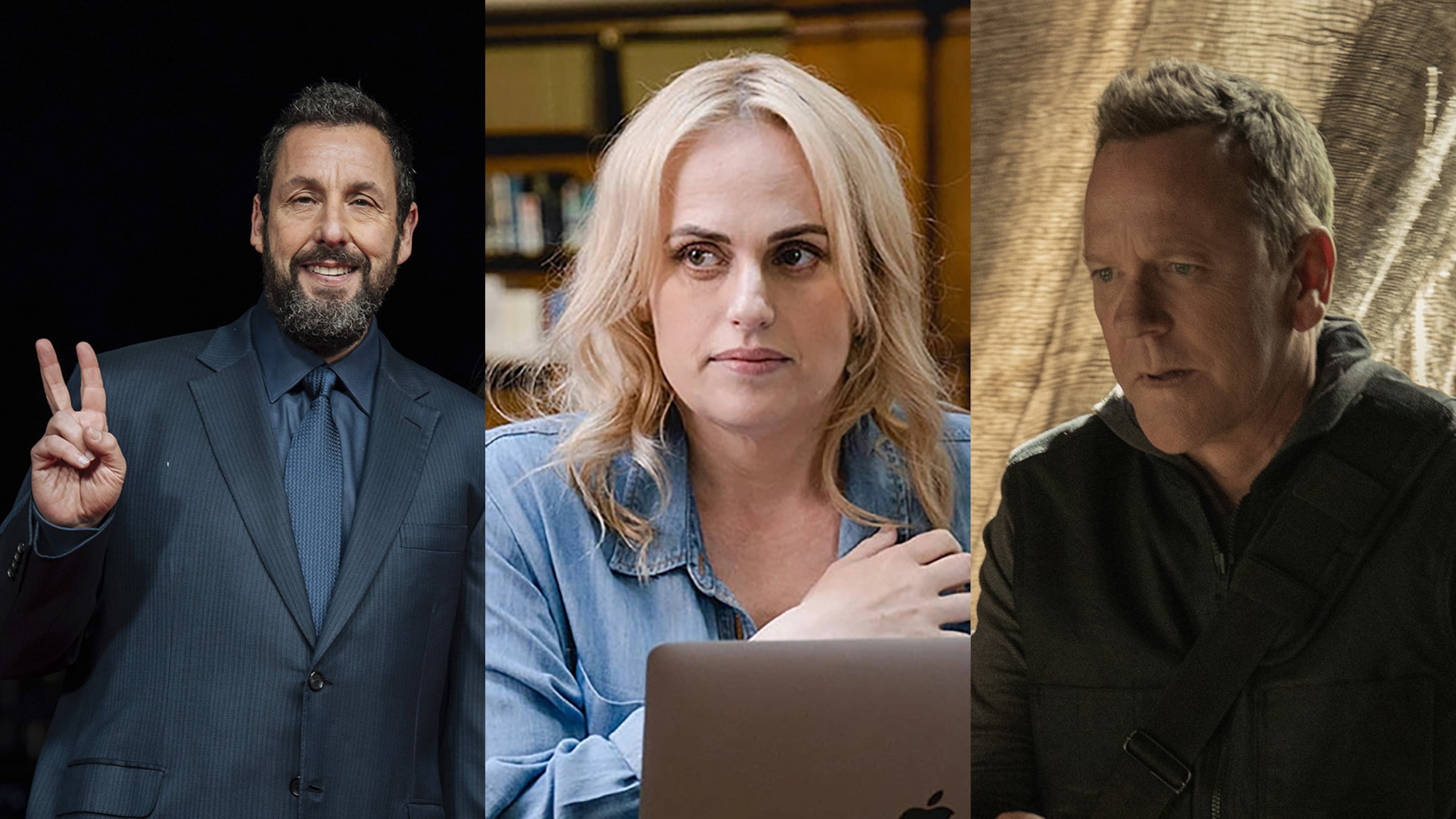 TV this week: Adam Sandler gets the Mark Twain Prize on CNN Sunday; Rebel Wilson stars in a dramatic role in AMC+'s "The Almond and the Seahorse" and Kiefer Sutherland stars in a new series "Rabbit Hole" on Paramount+. AP/AMC+/Paramount+