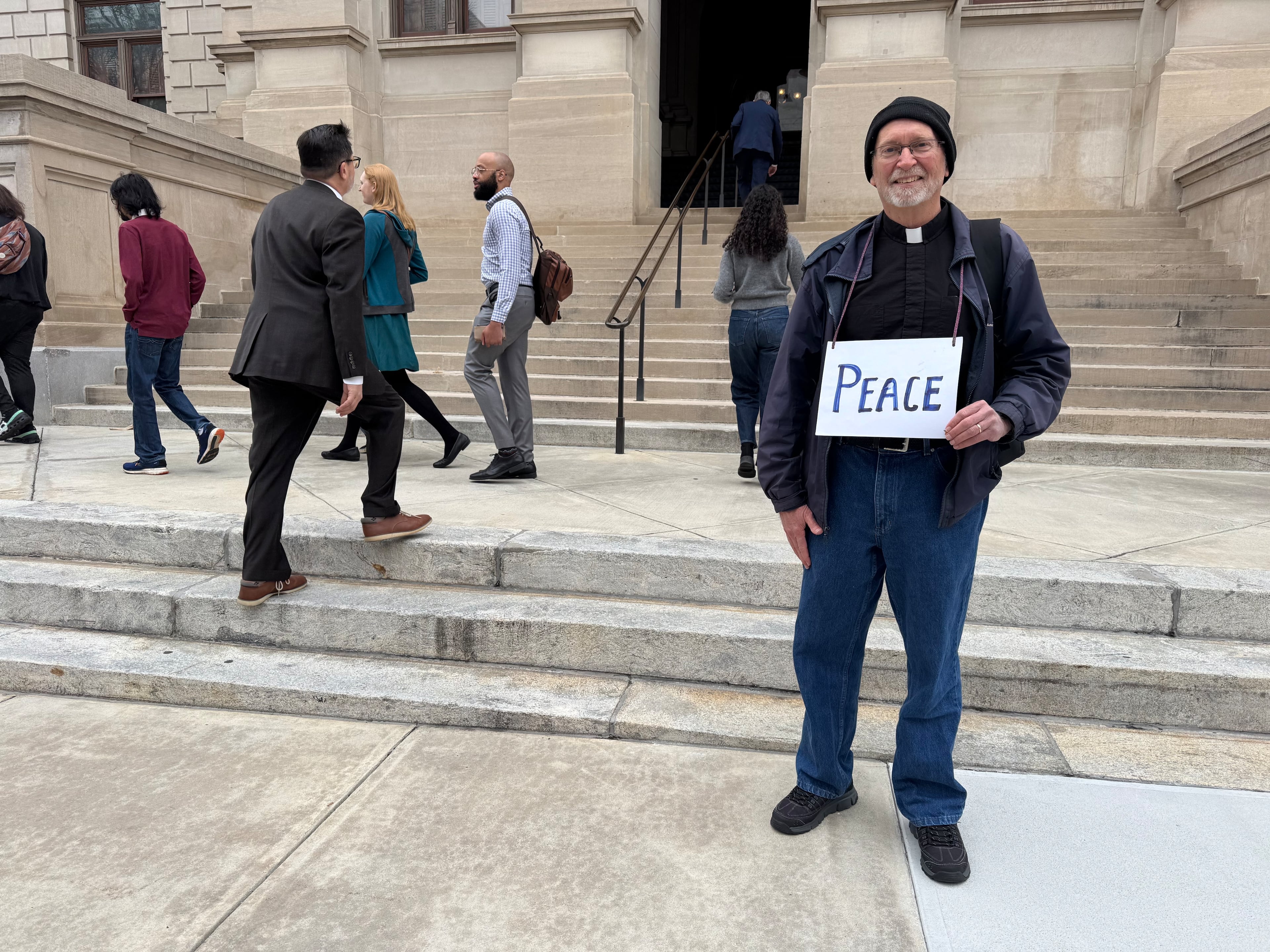 Jeff Jones stands outside the Georgia Capitol in Atlanta last week. (Adam Beam/AJC)
