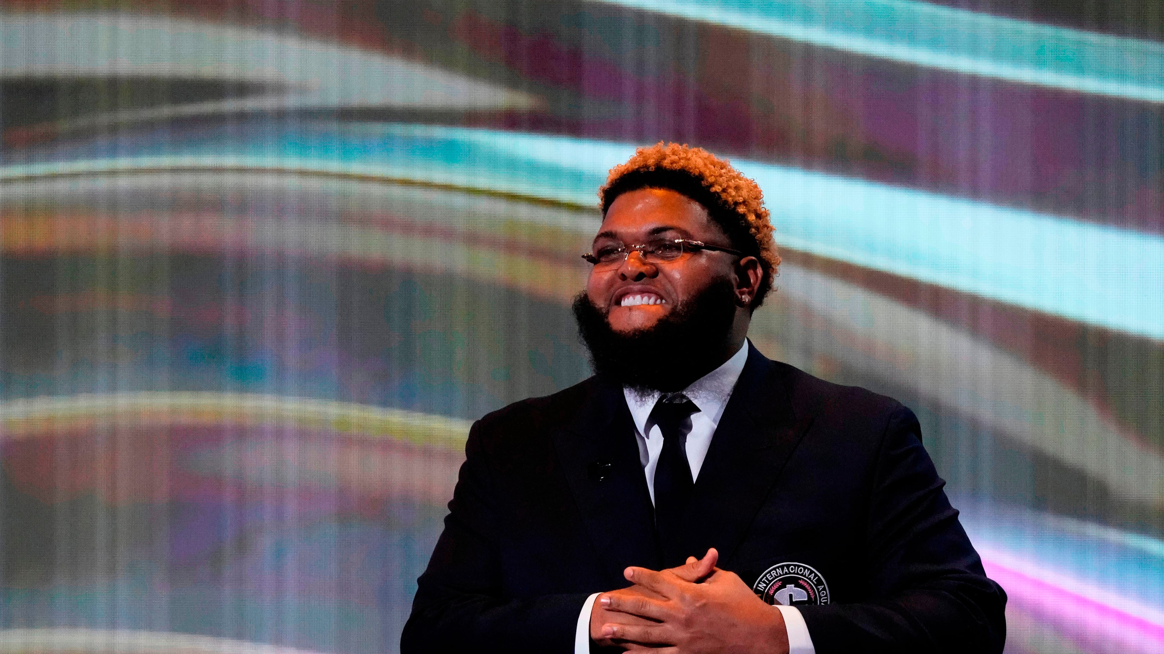FILE - Druski walks on stage at the ESPY Awards at the Dolby Theatre, in Los Angeles, Wednesday, July 16, 2025. (AP Photo/Mark J. Terrill, File)