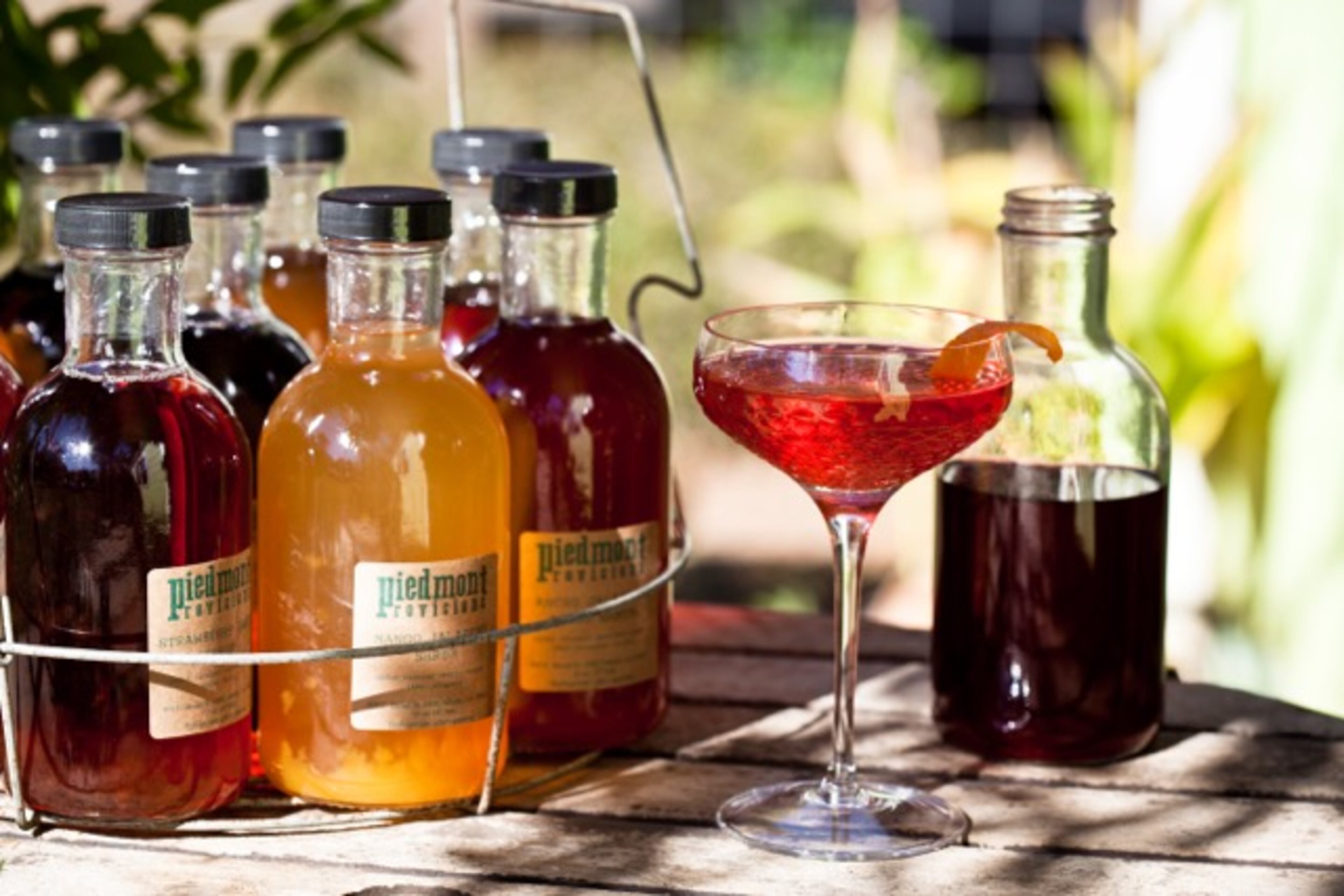 Piedmont Provisions makes a range of shrubs flavored with fruit like mango and strawberry. Once not well known, shrubs are now a rapidly growing part of the business. Photo credit: h.brownsphotography