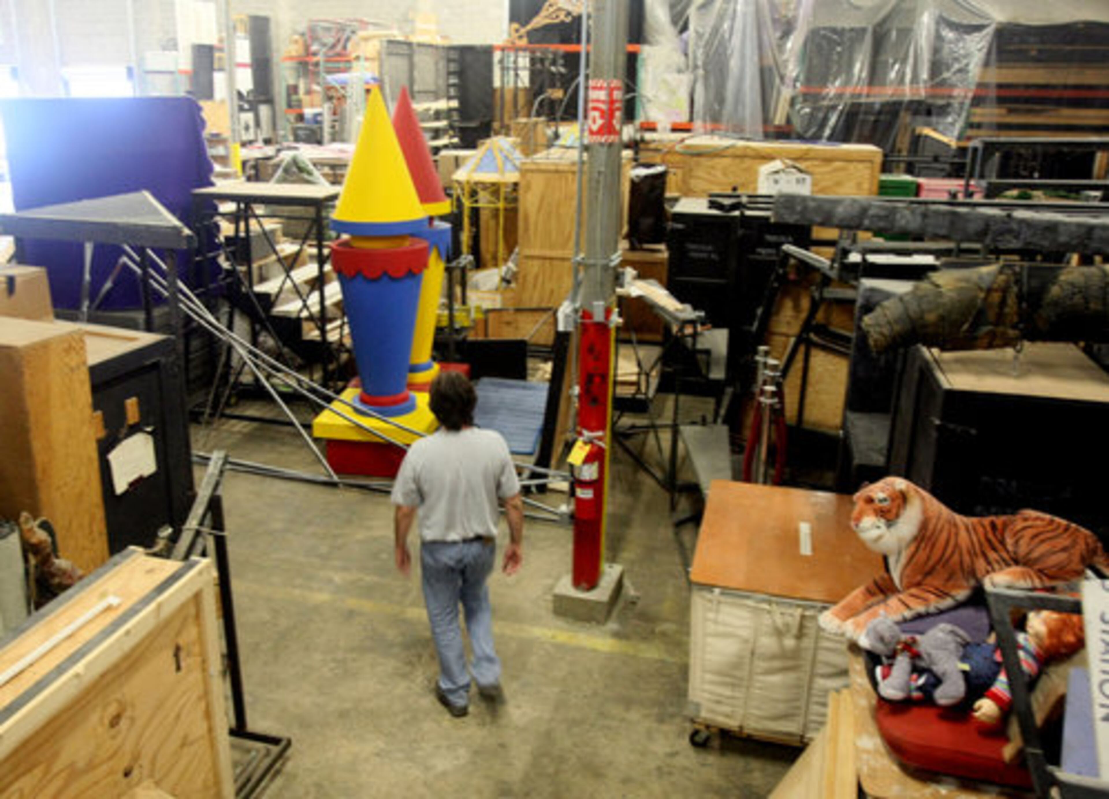 Facilities manager David Tatu walks through the prop warehouse. The new facility is 54,000 square feet.