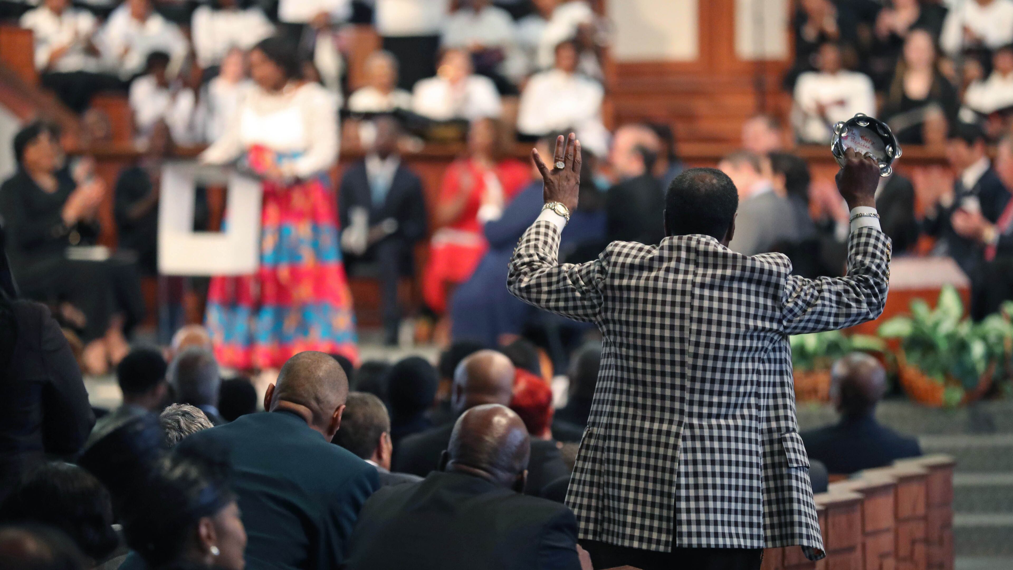 January 16, 2017 - Atlanta, Ga: Cal Murrell reacts to a speech during the 49th annual Martin Luther King Jr. Commemorative Service at Ebenezer Baptist Church Monday, January 16, 2017, in Atlanta, Ga. PHOTO / JASON GETZ