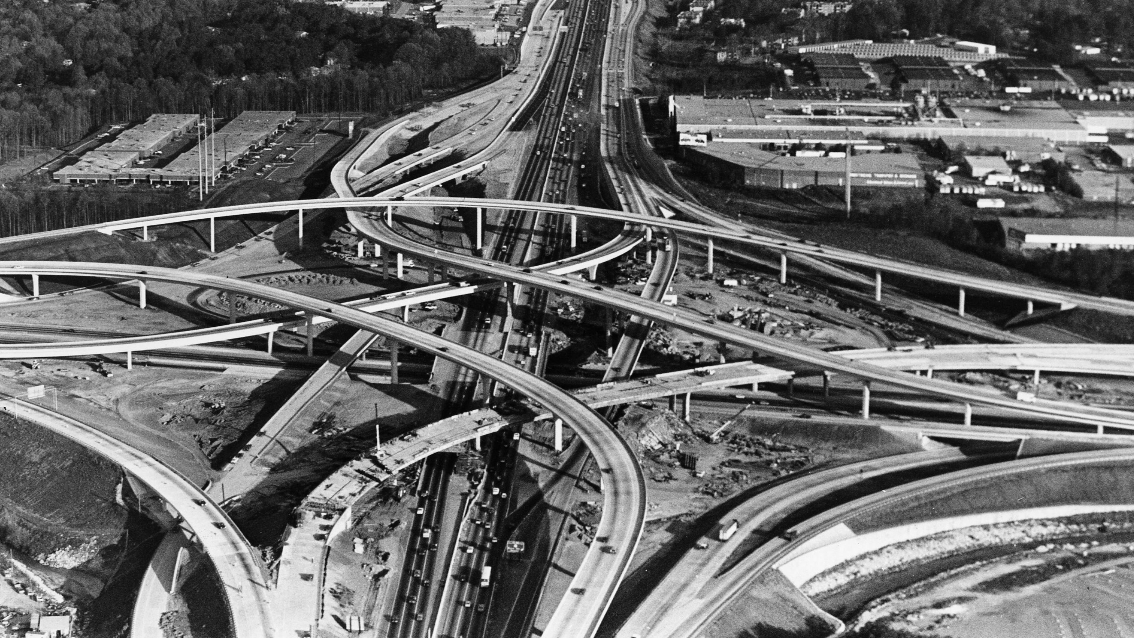 The DeKalb Super Looper? No, thanks. Here’s a shot of the construction of the Tom Moreland Interchange (better known as Spaghetti Junction) at I-85 north and I-285 in 1987. Its “official nickname” never had a chance.