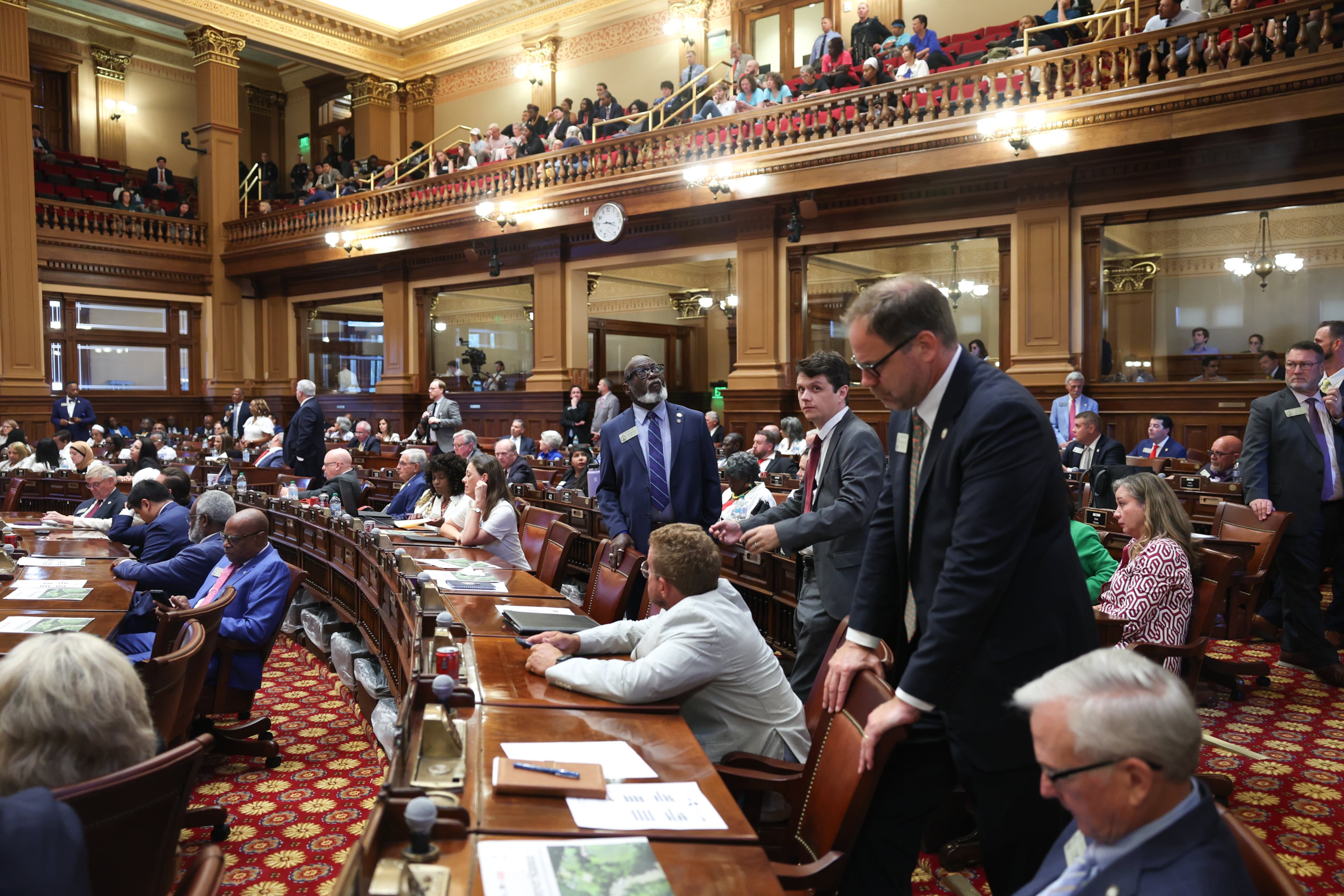Members of the Georgia House of Representatives at the state Capitol in June. Democrats need to flip 10 seats in the midterms to win a majority for the first time in more than two decades. (Arvin Temkar/AJC)