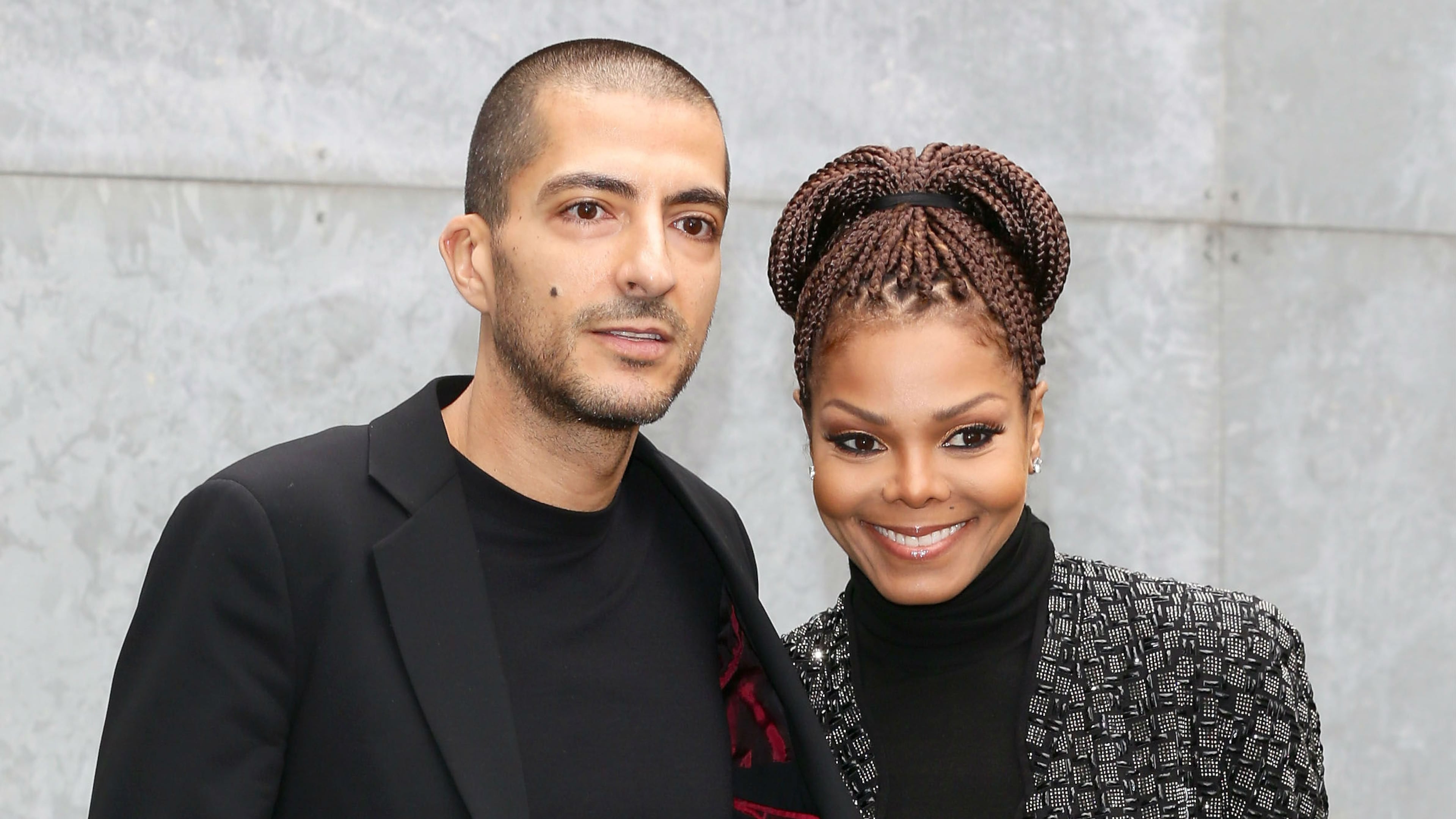 Janet Jackson and husband Wissam al Mana attend the Giorgio Armani fashion show during Milan Fashion Week Womenswear Fall/Winter 2013/14 on February 25, 2013 in Milan, Italy. The couple welcomed their son January 3, 2017. (Photo by Vittorio Zunino Celotto/Getty Images)