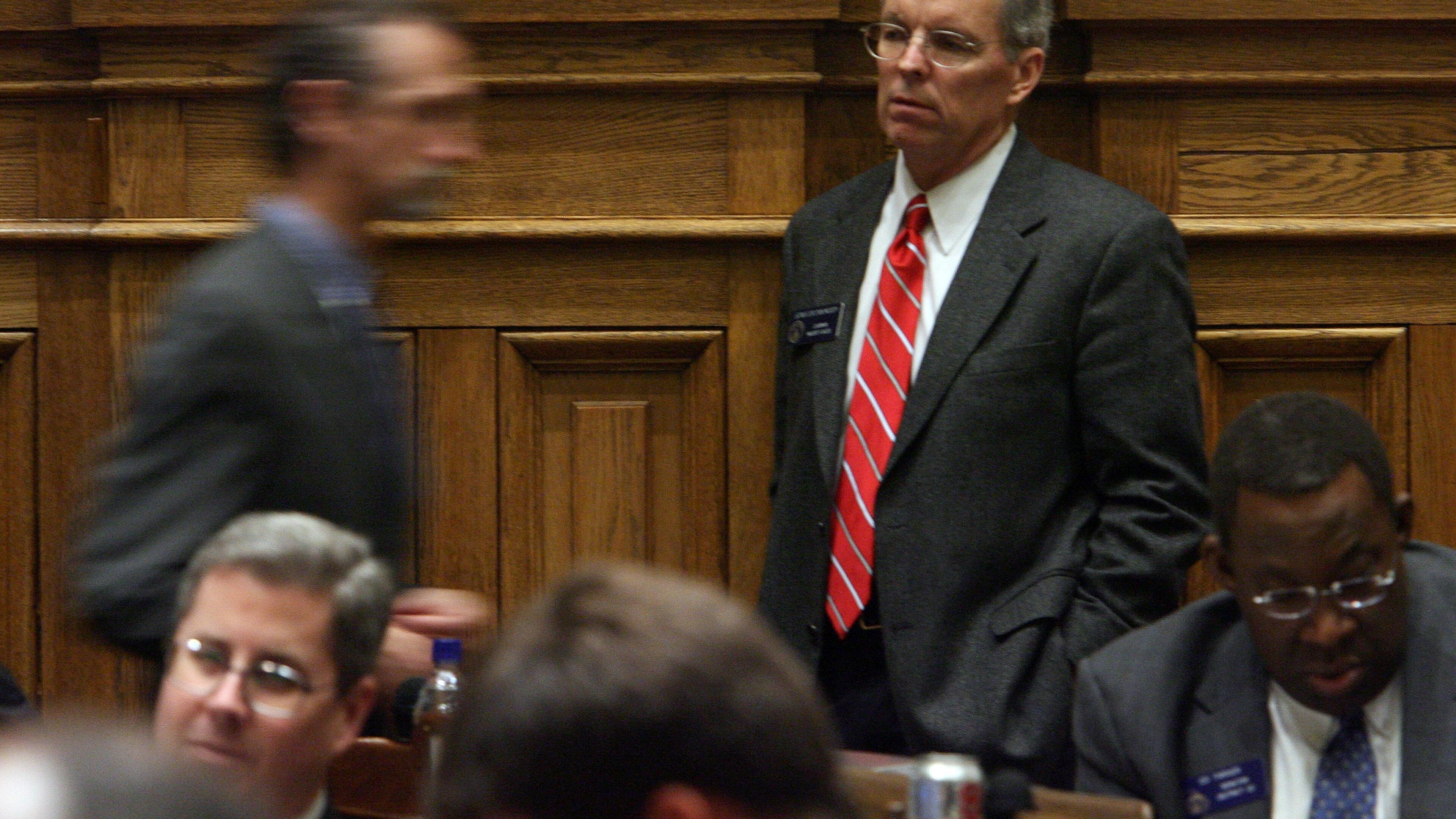 070301 - ATLANTA, GA -- Sen. Dan Moody (cq, R-Alpharetta) during Thursday afternoon's, March 1, 2007 session in the Senate. (Ben Gray / AJC staff) Dan Moody as a Republican state senator from Roswell. AJC file
