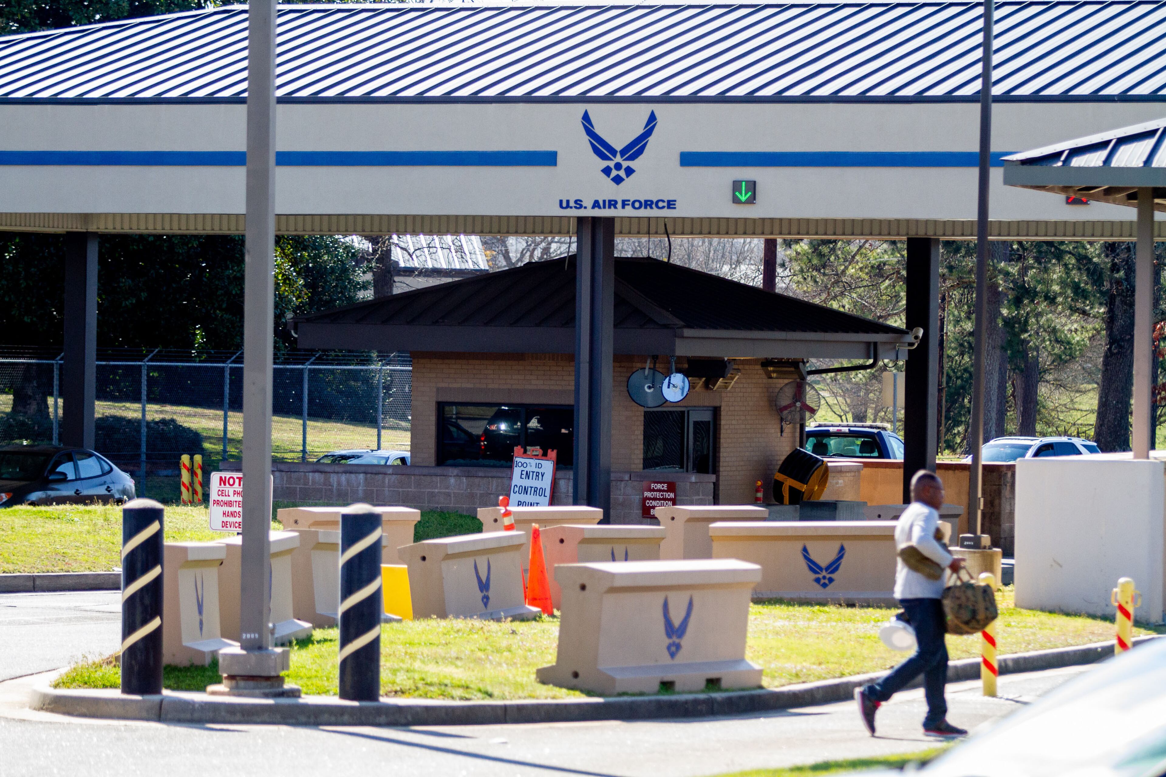 Thirty-four Georgians and other Americans aboard the Grand Princess cruise ship off the coast of California will be quarantined at Dobbins Air Reserve Base. The base entrance is seen on Sunday, March 8, 2020. (Photo: STEVE SCHAEFER / SPECIAL TO THE AJC)