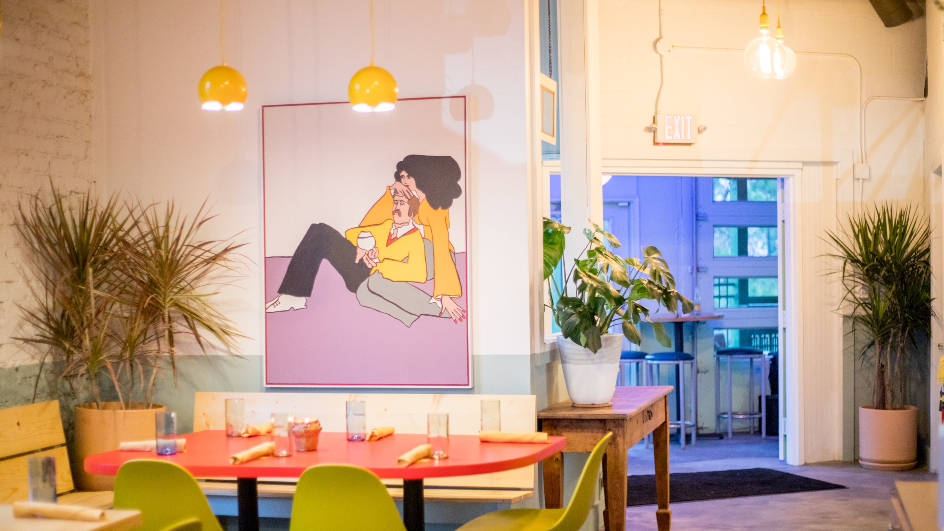 The interior of Field Day.