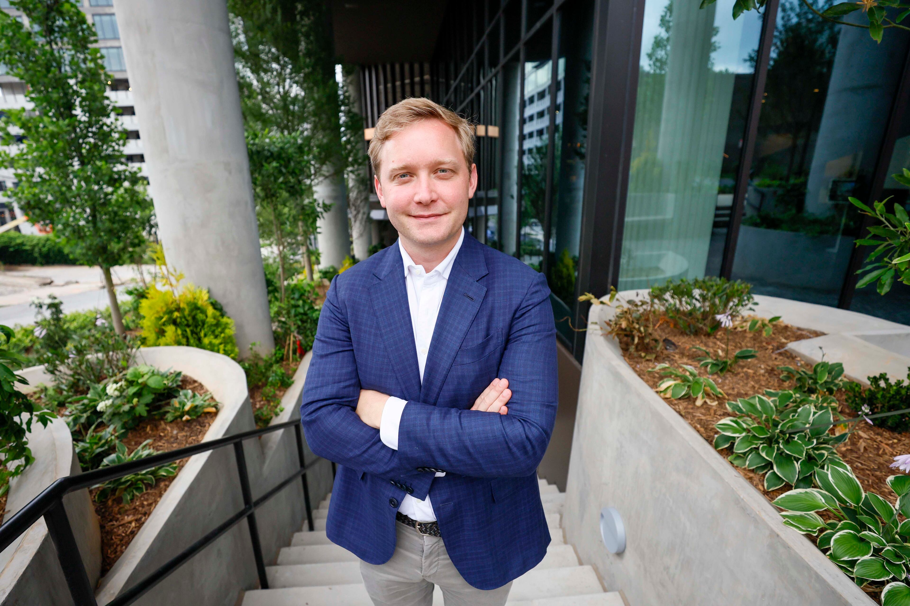 Spencer Morris, president of Allen Morris Co., poses for a photograph outside of Stella at Star Metals in West Midtown as the project enters its final stage on Thursday, June 12, 2025.
(Miguel Martinez/ AJC)