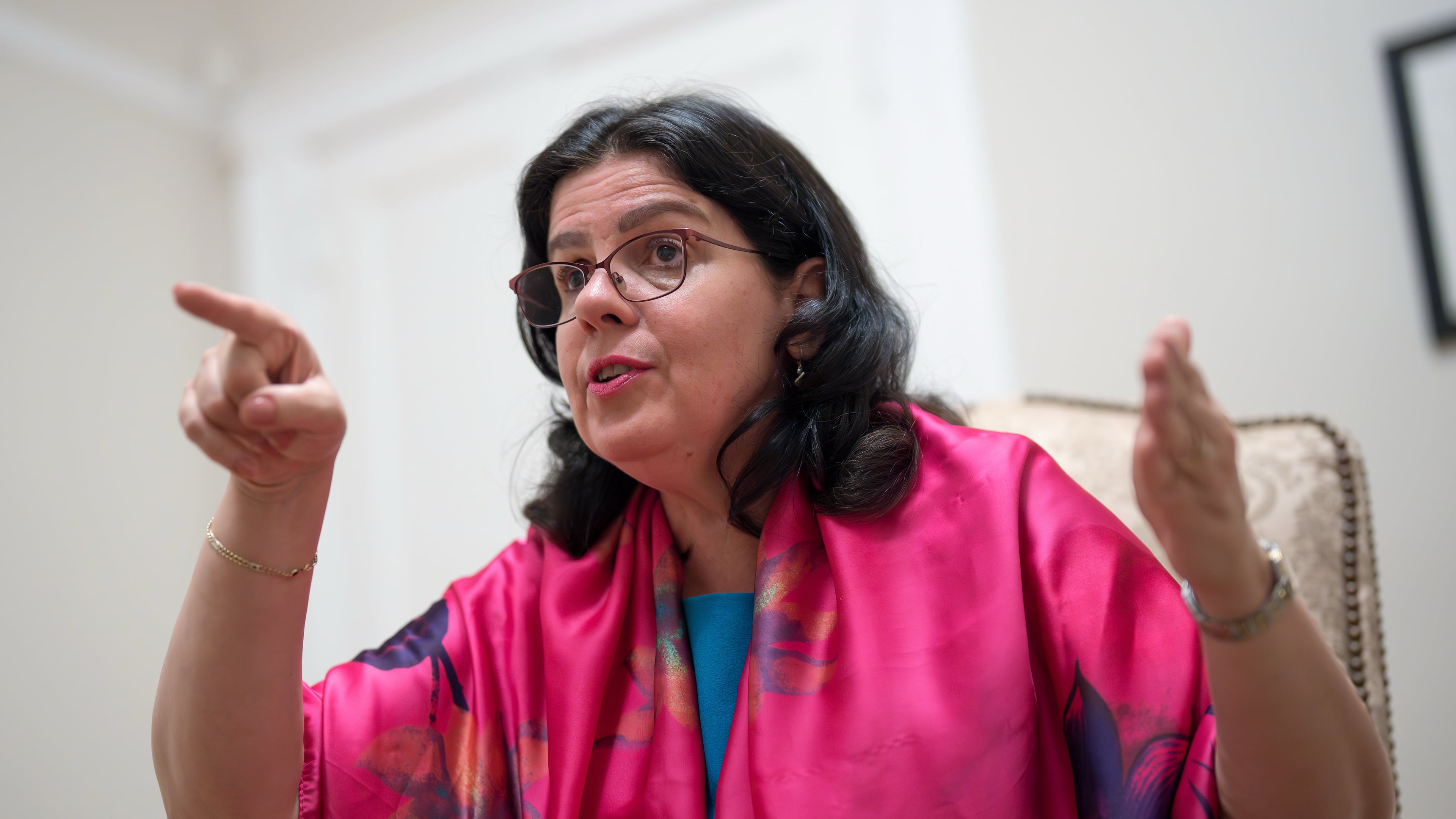 Chargé d'Affaires of the Embassy of Cuba Lianys Torres Rivera, speaks with The Associated Press at the mission in Washington, Tuesday, June 9, 2026. (AP Photo/J. Scott Applewhite)