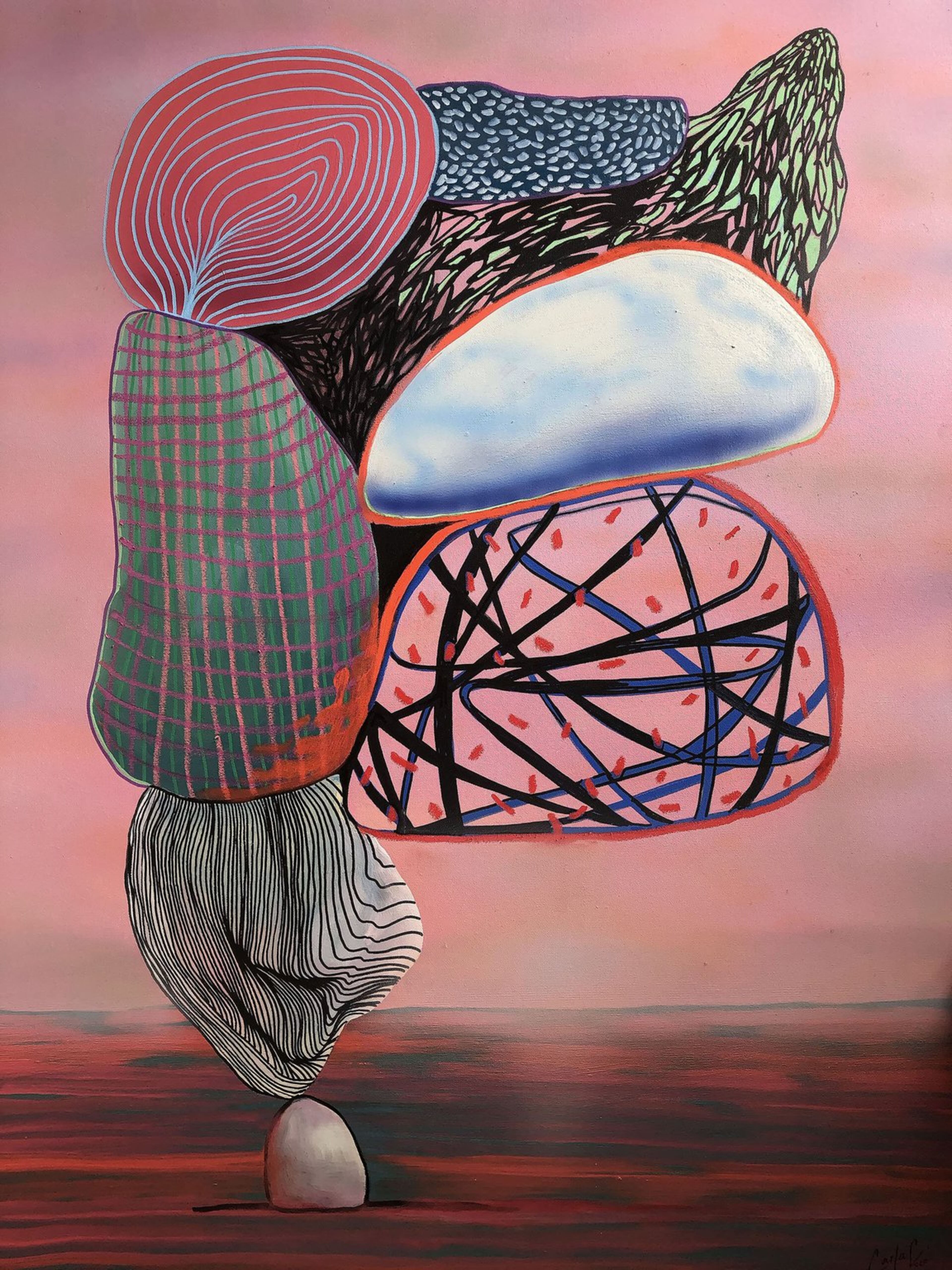 “Nightfall” (2020) mixed media on canvas by Carla Contreras, one of the artists participating in this year’s SCAD Open Studio online. Photo credit: Carla Contreras