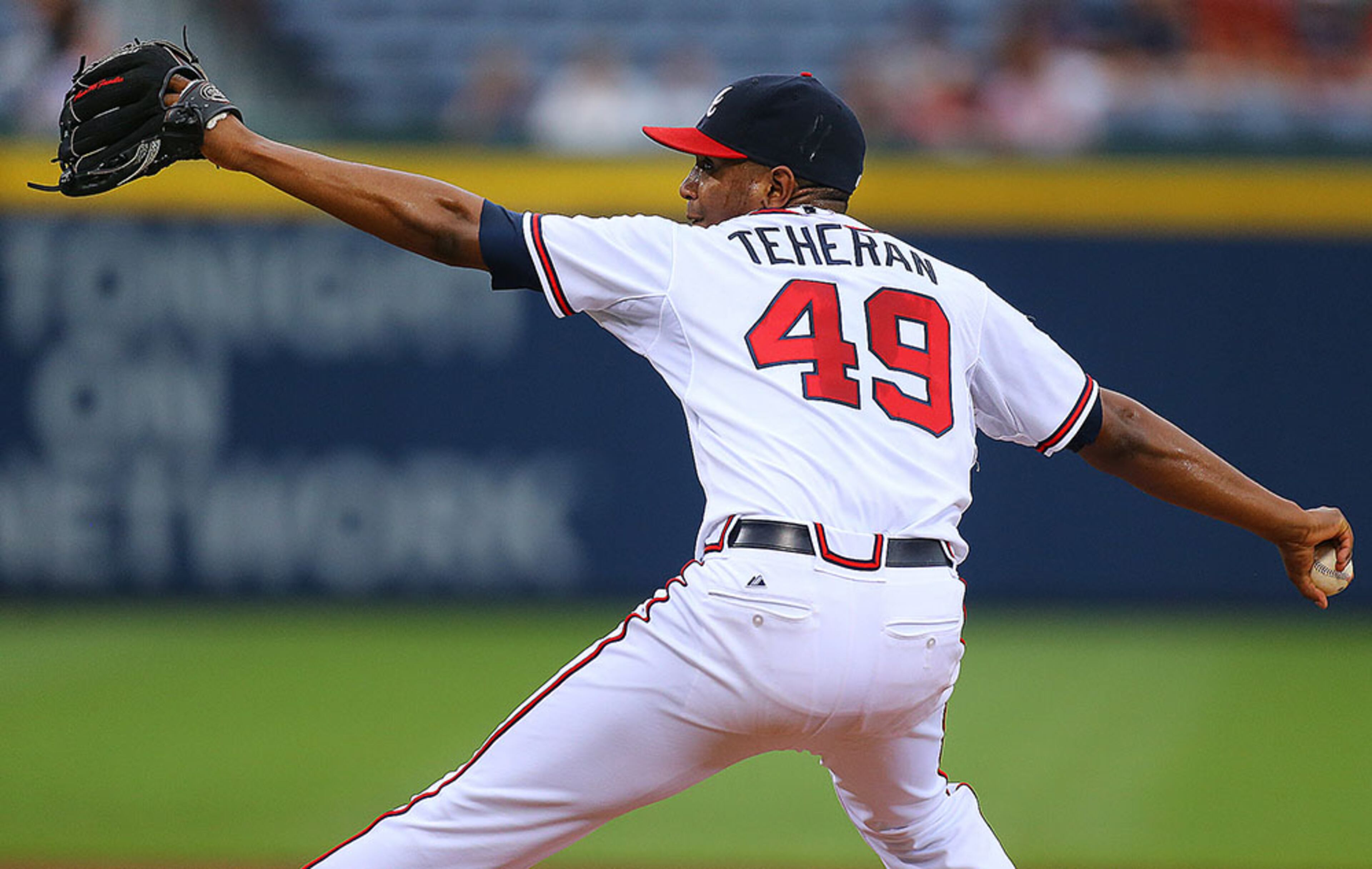 No. 66, JULIO TEHERAN, RHP: Julio Teheran posted a 2.89 ERA and a 1.08 WHIP in 221 innings in his first full season as a Braves starter. The 24-year-old had the 11th-best strikeout-to-walk ratio (3.6) in the National League and is projected to have another stellar year in 2015 by MLB: 14-11/3.39 ERA/191 K's across 218 innings.