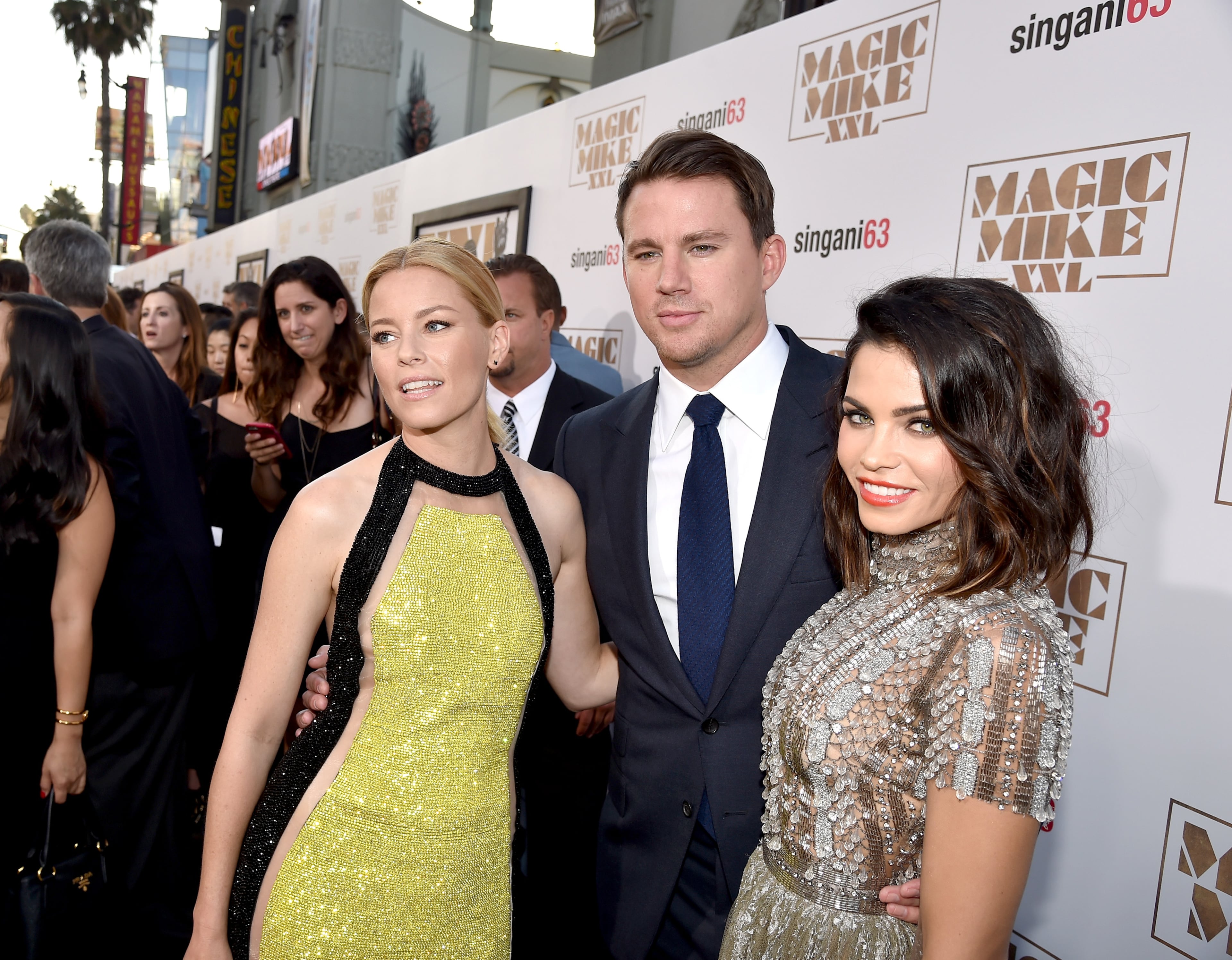 HOLLYWOOD, CA - JUNE 25: (L-R) Actors Elizabeth Banks, Channing Tatum and Jenna Dewan Tatum attend the premiere of Warner Bros. Pictures' "Magic Mike XXL" at TCL Chinese Theatre IMAX on June 25, 2015 in Hollywood, California. (Photo by Kevin Winter/Getty Images)