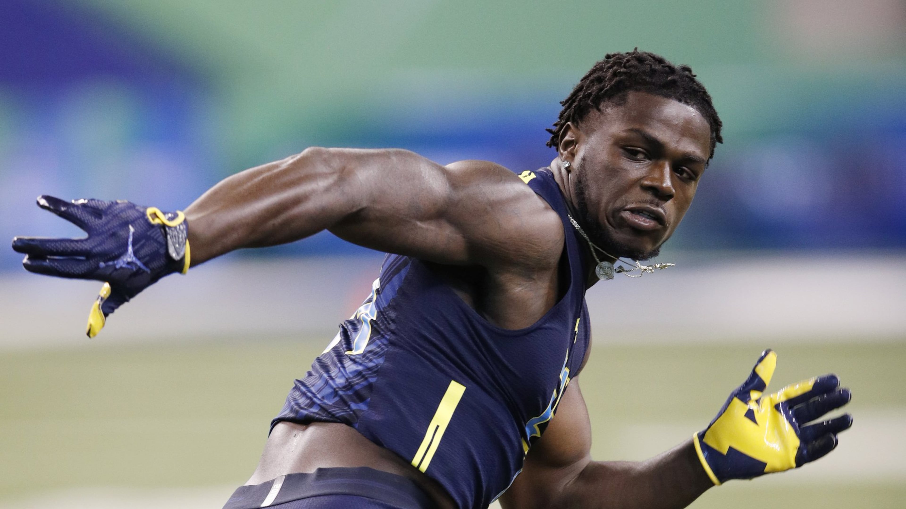 Defensive back Jabrill Peppers of Michigan participates in a drill during Day 6 of the NFL Combine at Lucas Oil Stadium on March 6, 2017 in Indianapolis, Indiana. (Photo by Joe Robbins/Getty Images)