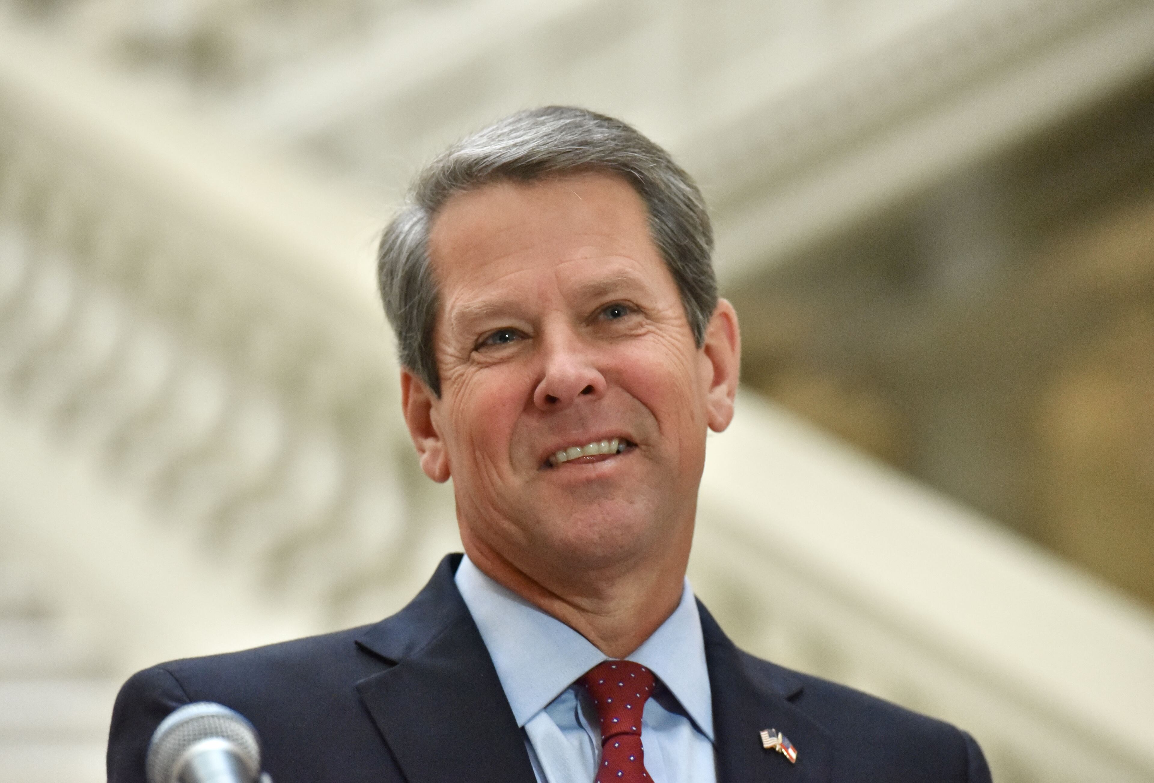 November 17, 2018 Atlanta - Brian Kemp reacts as he answers a question during a press conference at The Georgia State Capitol the day after Stacey Abrams ended her campaign on Saturday, November 17, 2018. HYOSUB SHIN / HSHIN@AJC.COM