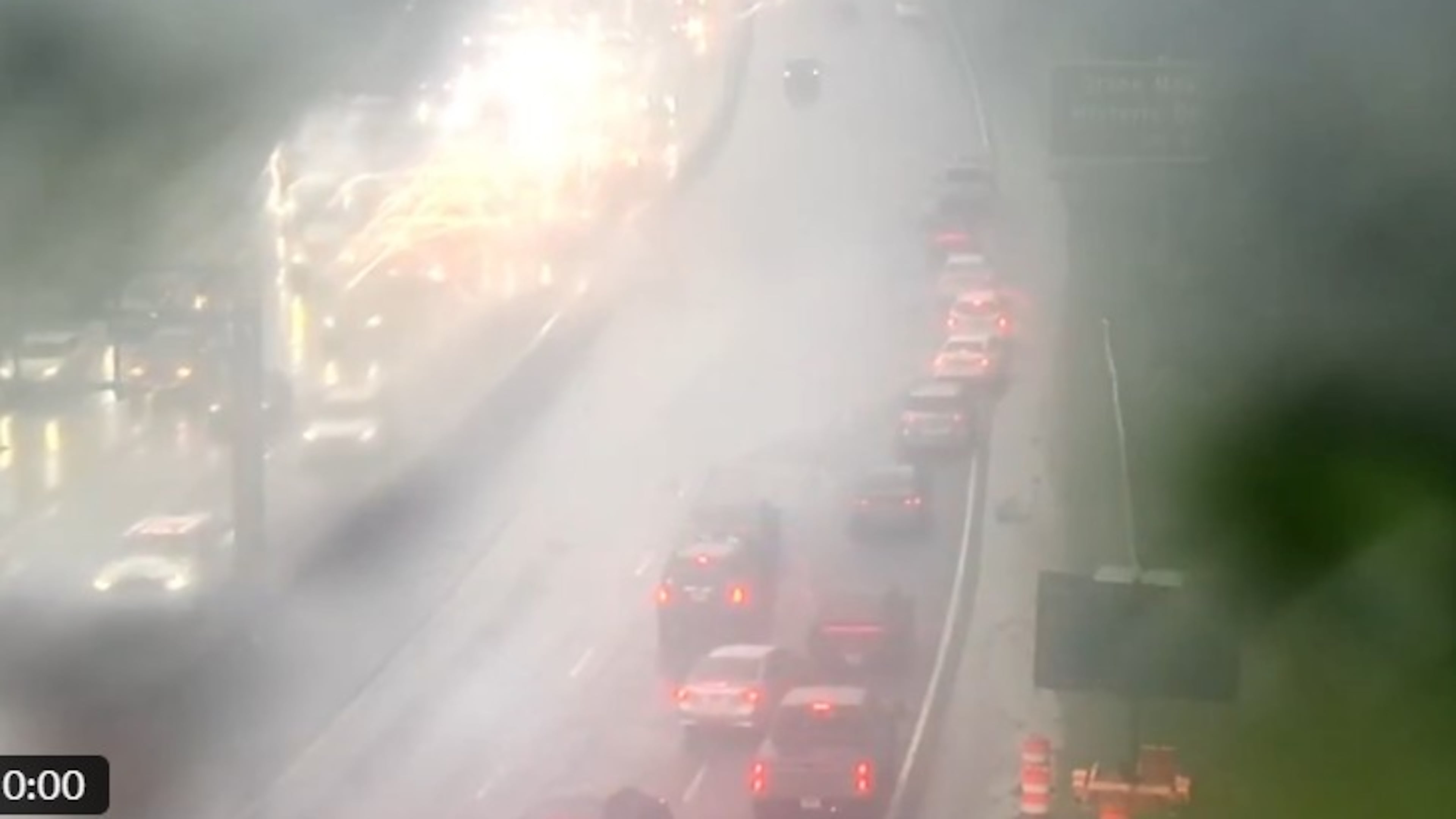 Heavy afternoon showers flooded several westbound lanes of U.S. 78 in DeKalb County on Friday, forcing drivers over to the right shoulder. (Channel 2 Action News)
