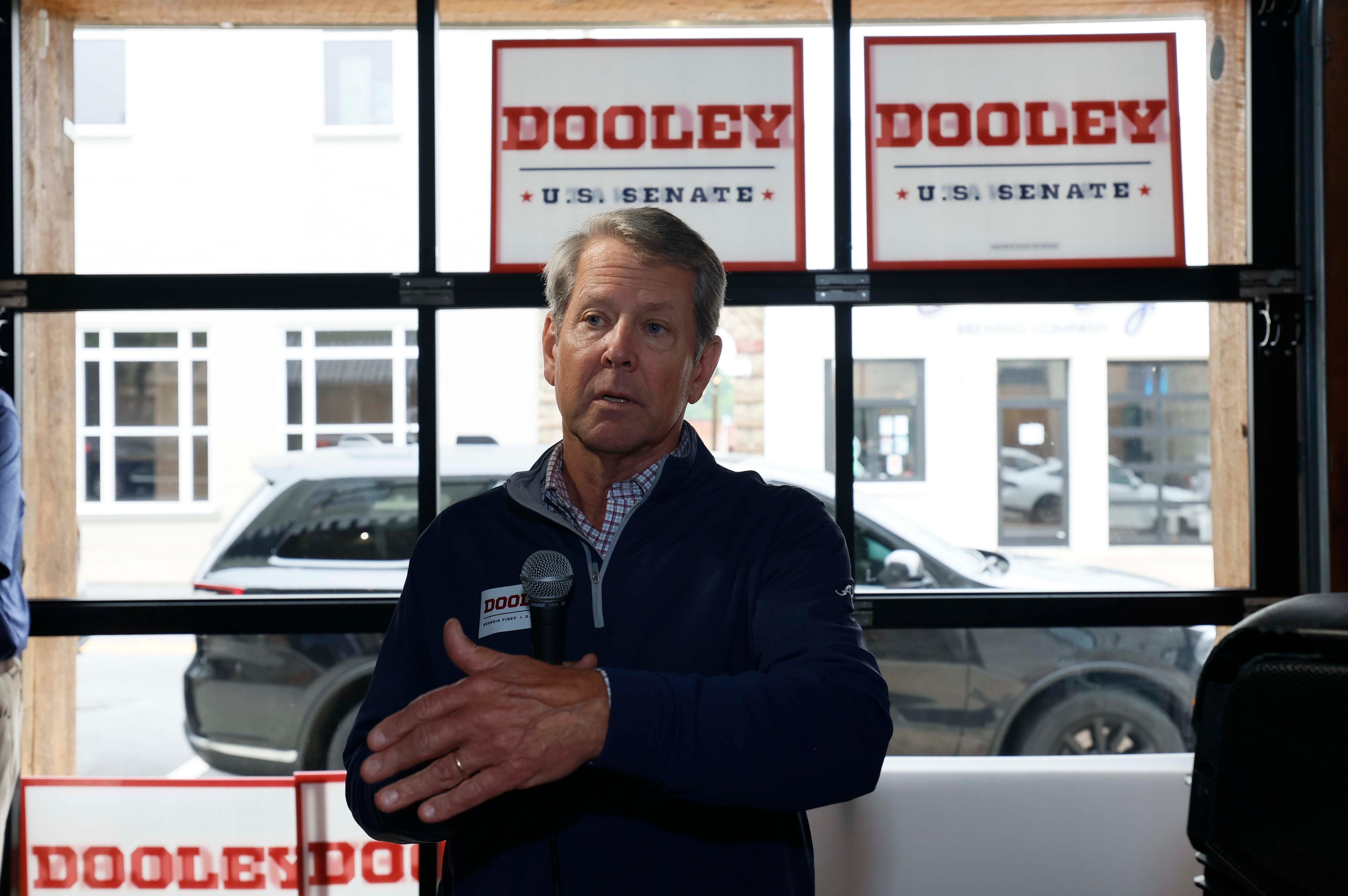 Runoff campaigning Derek Dooley and Gov. Brian Kemp