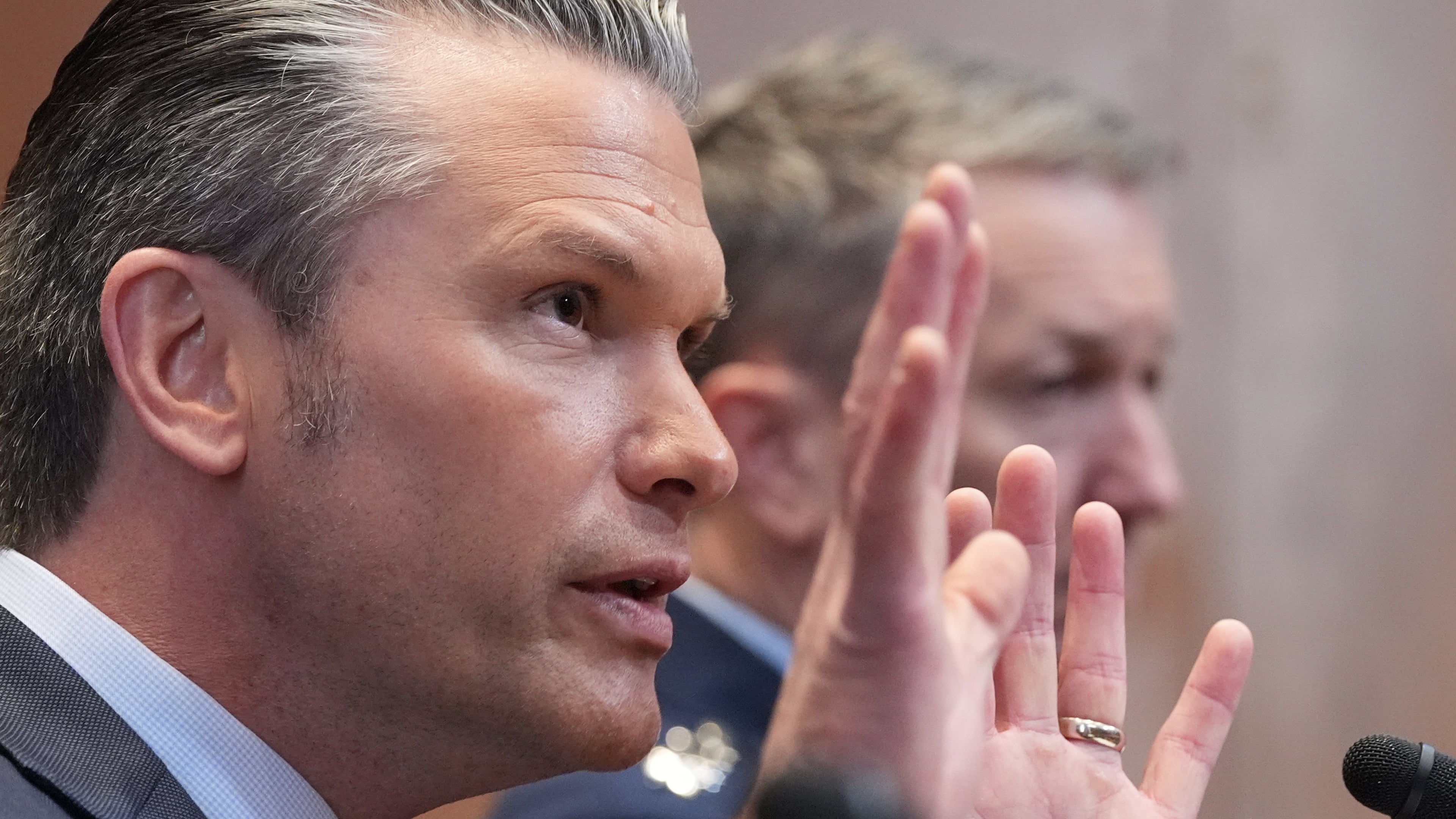 Defense Secretary Pete Hegseth testifies at a Senate Appropriations subcommittee on defense hearing on the budget request for the Department of Defense, Tuesday, May 12, 2026, in Washington. (AP Photo/Alex Brandon)
