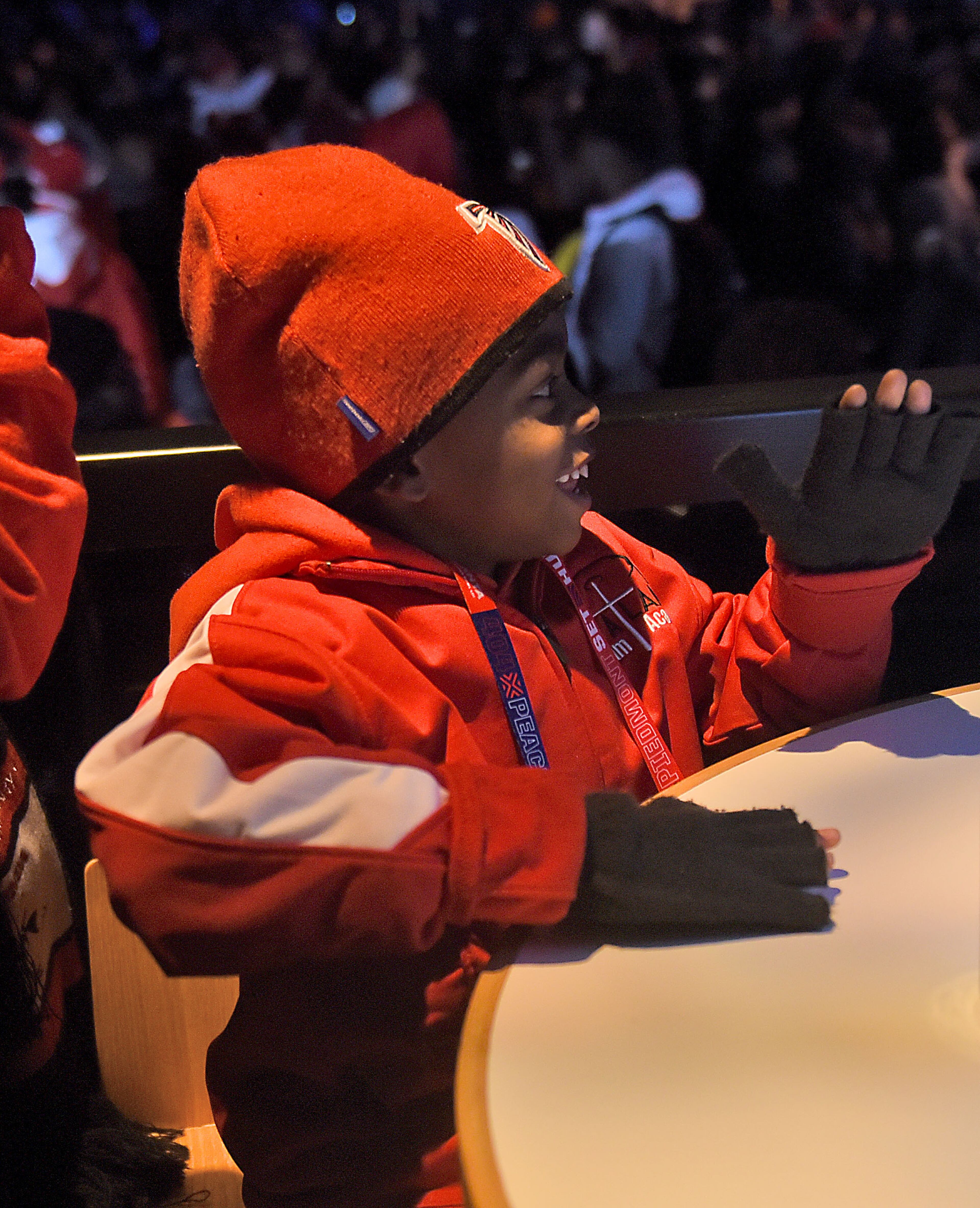 Evan Wright, 6, was all in, as The S.O.S. Band closed the opening night of Super Bowl Live at Centennial Olympic Park on Saturday night, January 26, 2019. (Photo: RYON HORNE / RHORNE@AJC.COM)