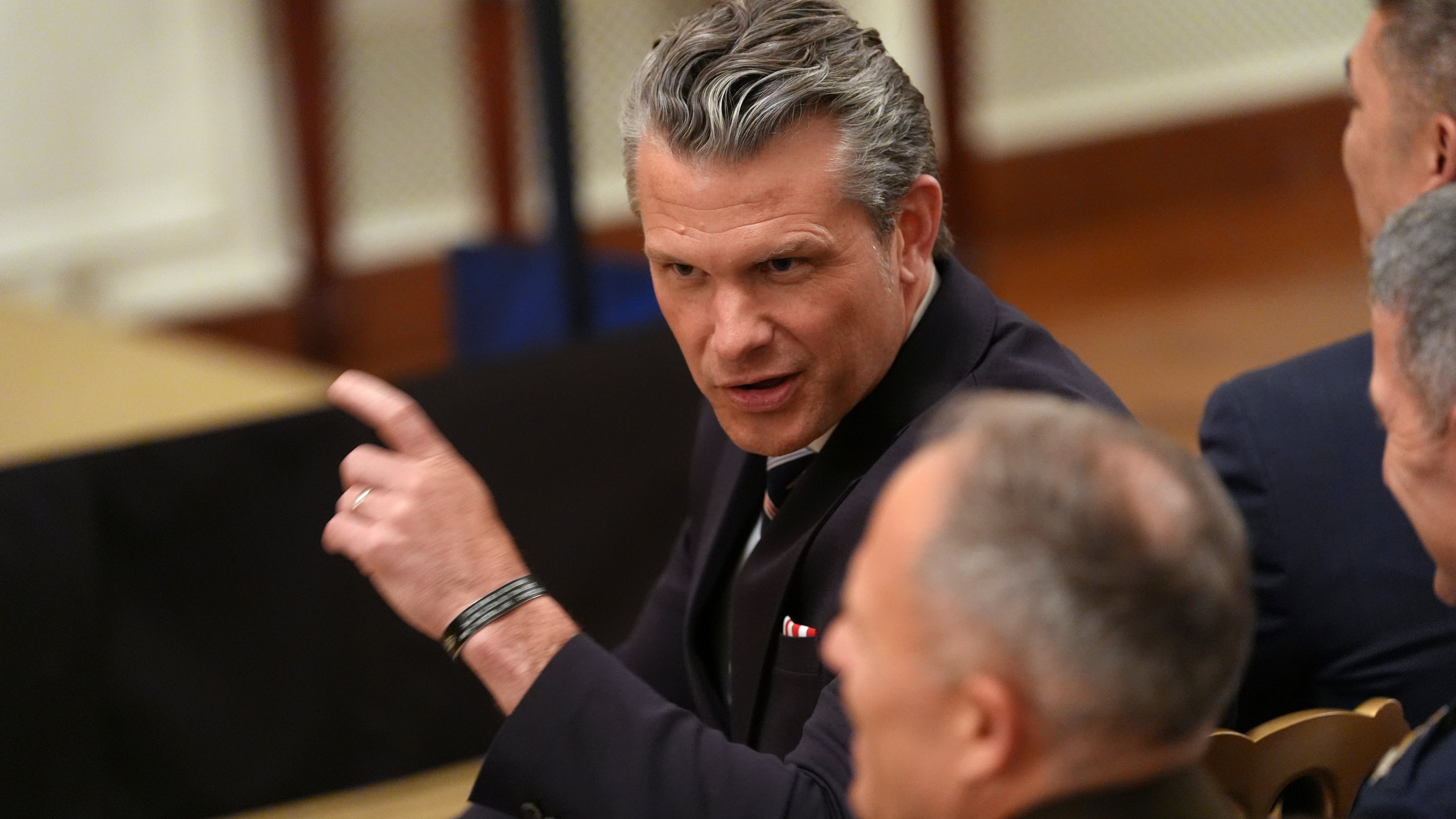 Defense Secretary Pete Hegseth attends a Medal of Honor ceremony in the East Room of the White House, Thursday, June 18, 2026, in Washington. (AP Photo/Jacquelyn Martin)