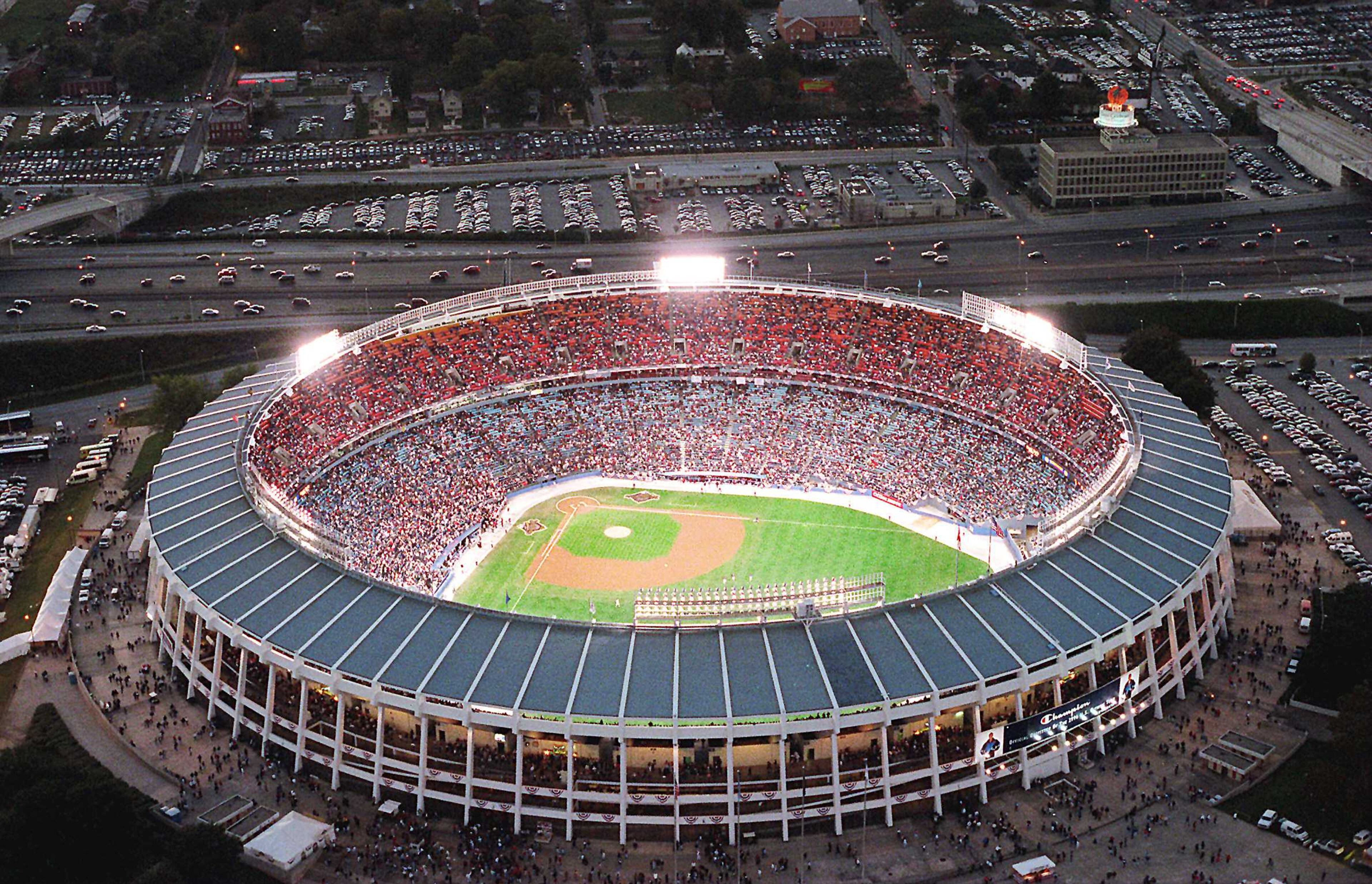The Opening night of the World Series at Atlanta-Fulton County Stadium on October 21, 1995.