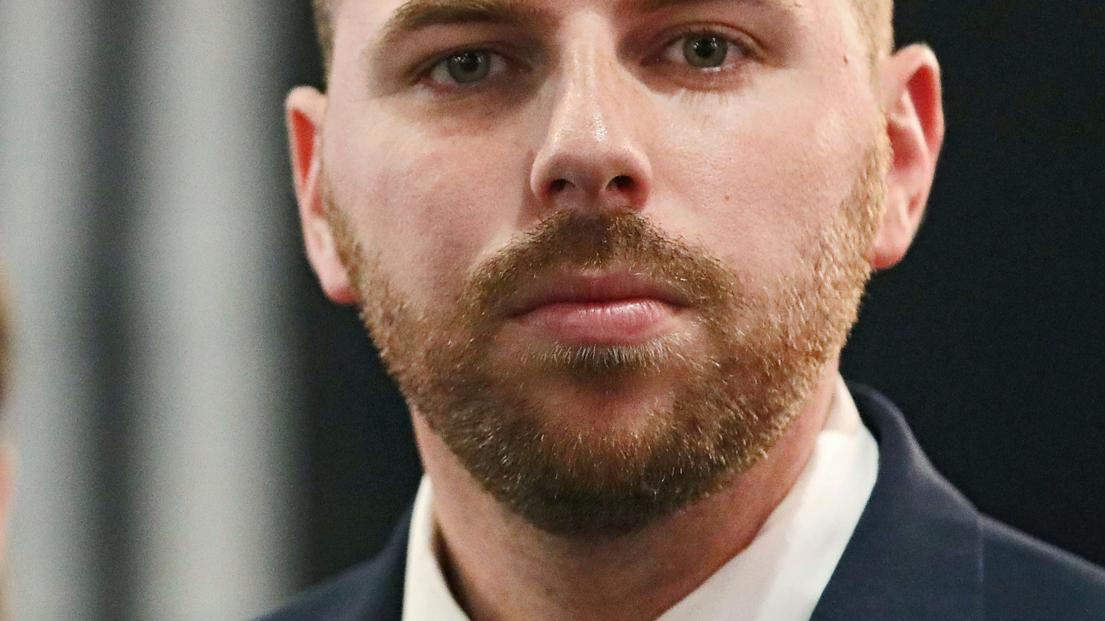 FILE - Pastor Jackson Lahmeyer's appears at the announcement of his run for the United States Senate, Tuesday, March 16, 2021 in Jenks, Okla. (Mike Simons/Tulsa World via AP, File)/Tulsa World via AP)