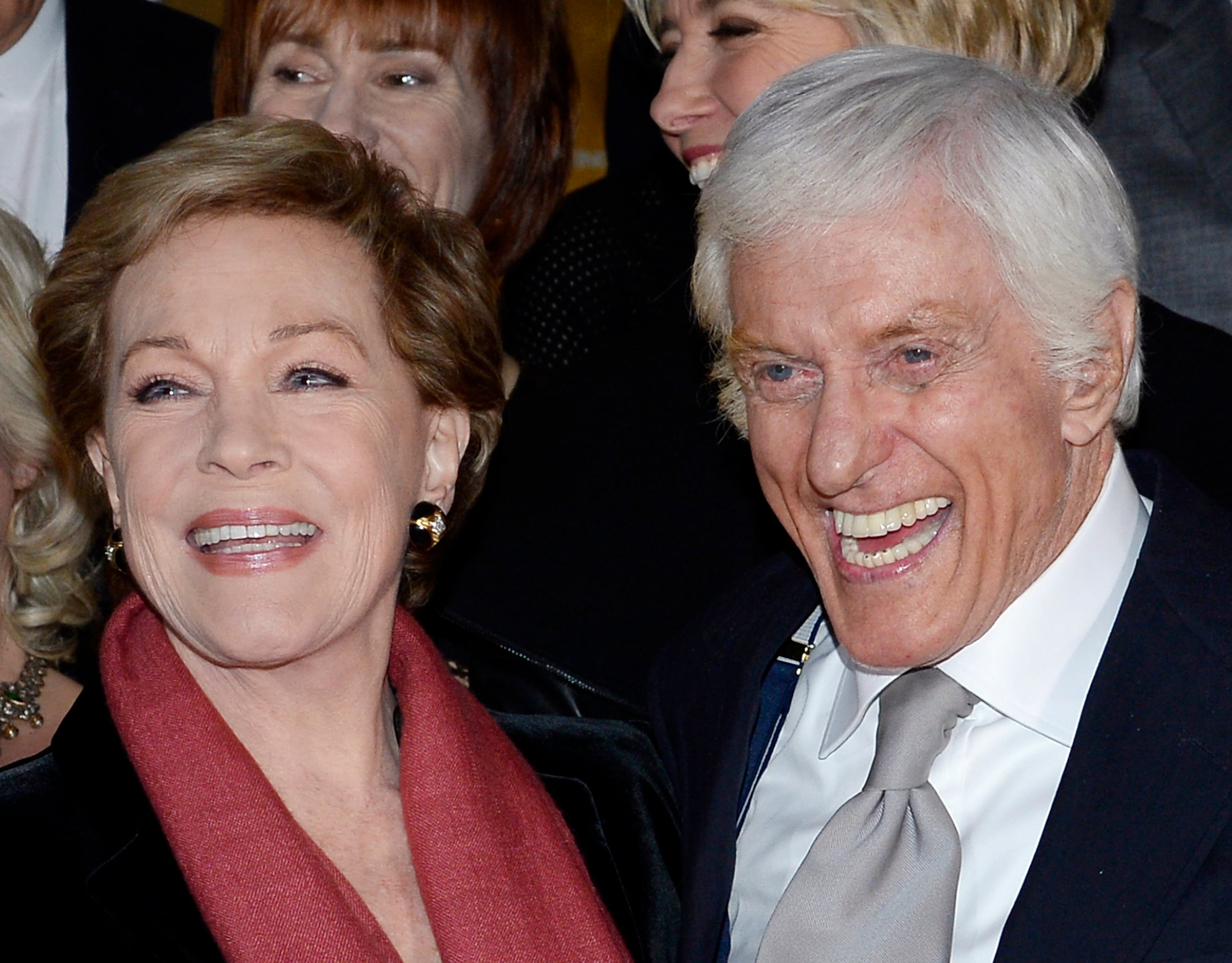 Actors Julie Andrews (L) and Dick Van Dyke attend the film premiere of "Saving Mr. Banks" at the Walt Disney Studios in Burbank, California, December 9, 2013. REUTERS/Kevork Djansezian (UNITED STATES - Tags: ENTERTAINMENT)