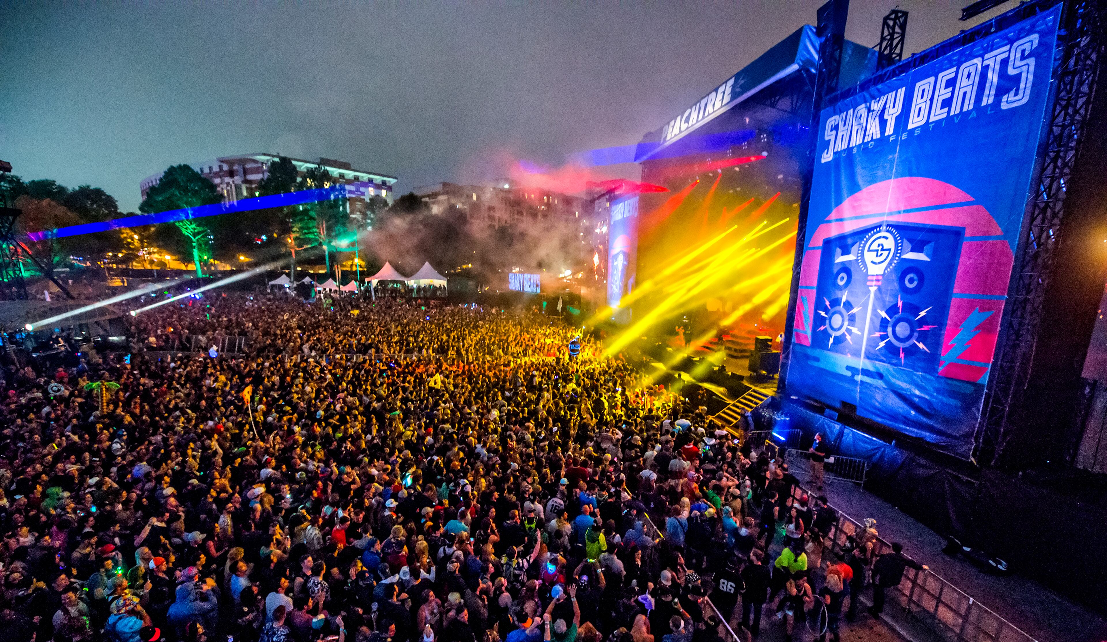 Tens of thousands of people watch Major Lazer perform during the first night of the Shaky Beats Music Festival at Centennial Olympic Park in Atlanta on Friday, May 20, 2016. JONATHAN PHILLIPS / SPECIAL
