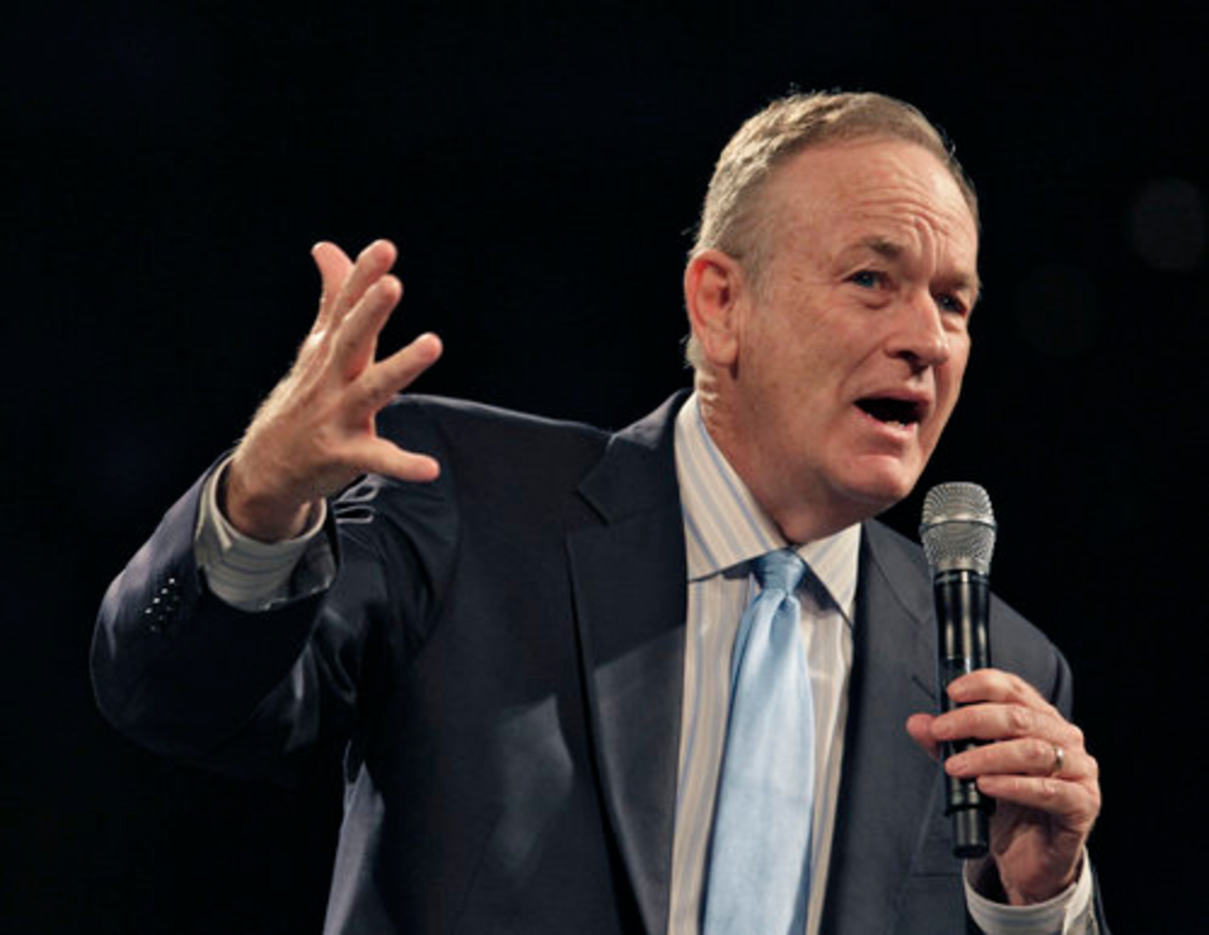 The largely conservative crowd cheered loudly when Bill O'Reilly talked about his upcoming interview with former President George Bush.