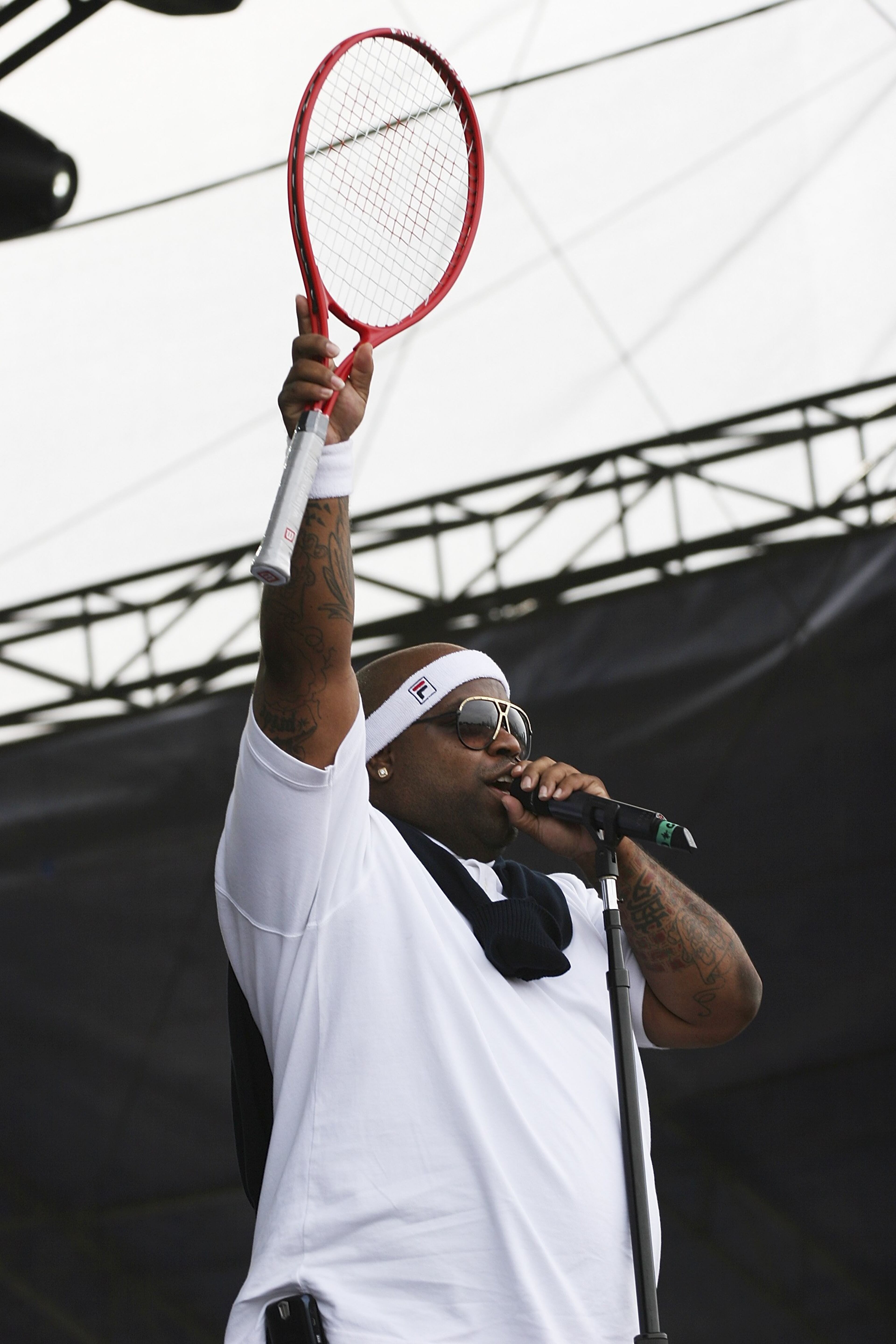 Rapper Cee Lo of Gnarls Barkley perform onstage at Lollapalooza on August 5th, 2006 in Chicago, Illinois.