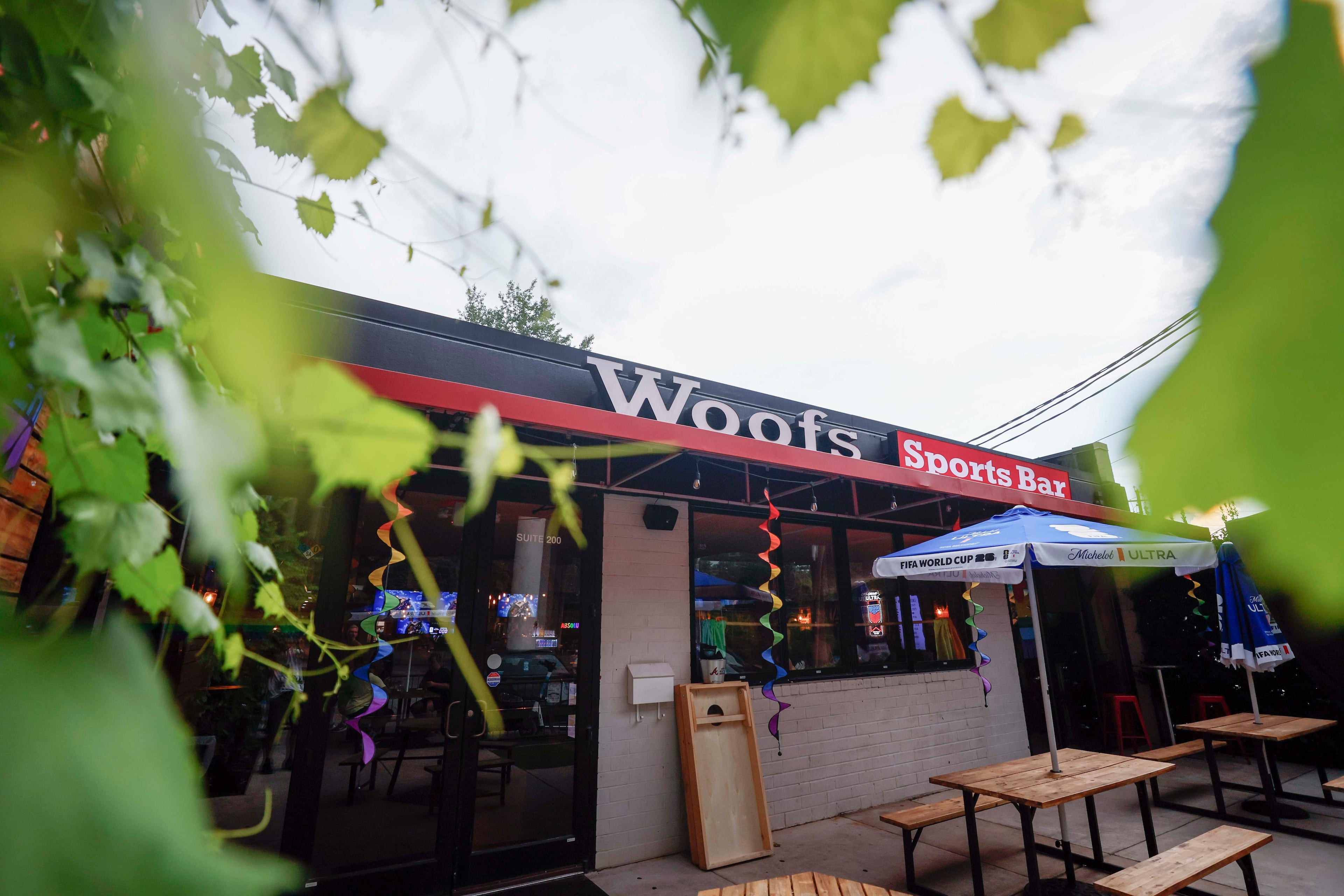 Woofs is the official home of Pride House ATL, the city’s official hub for LGBTQ+ soccer fans during the FIFA World Cup. (Miguel Martinez/AJC)