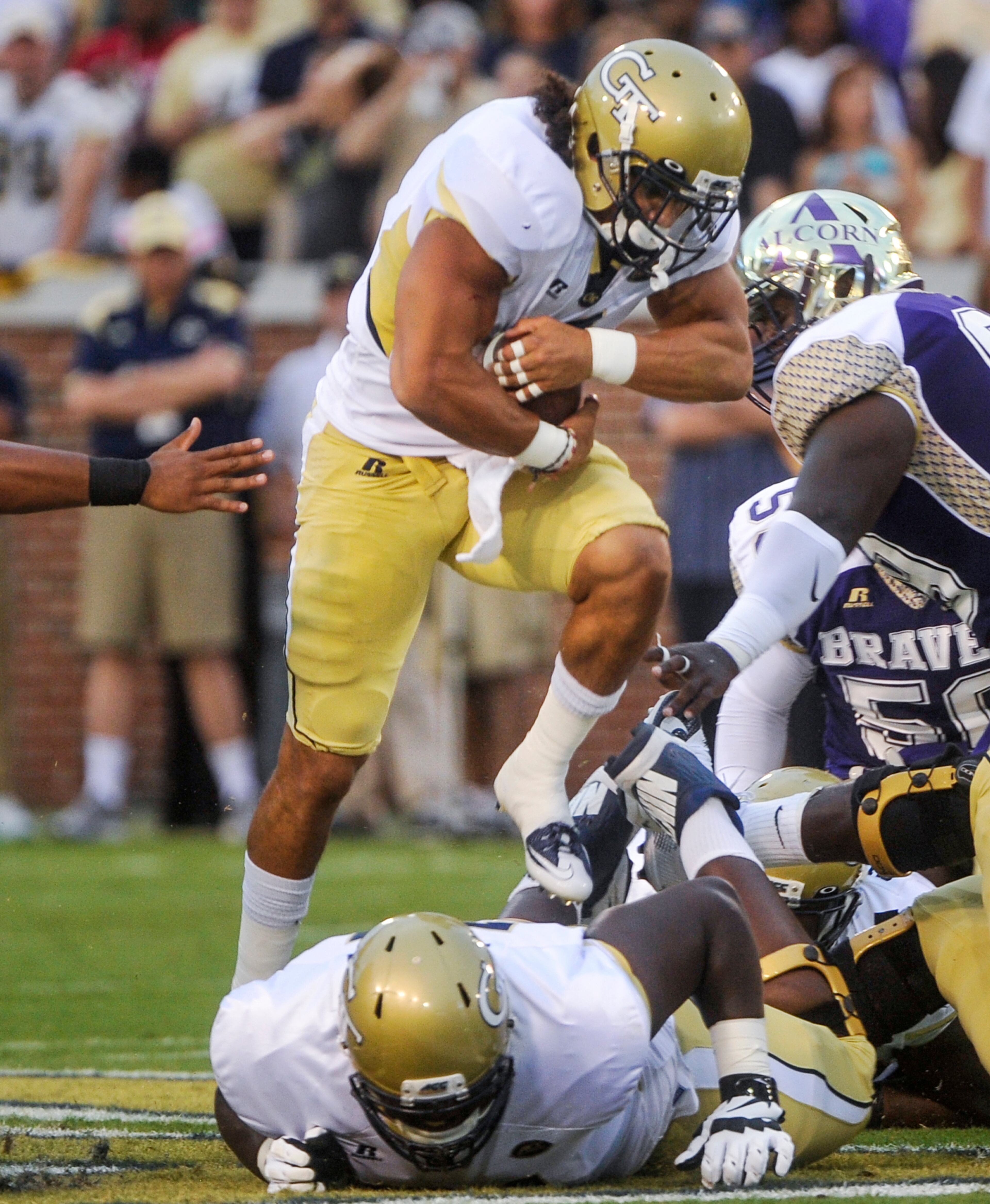 Georgia Tech running back Patrick Skov steps through the line against Alcorn State. (AP Photo/John Amis)