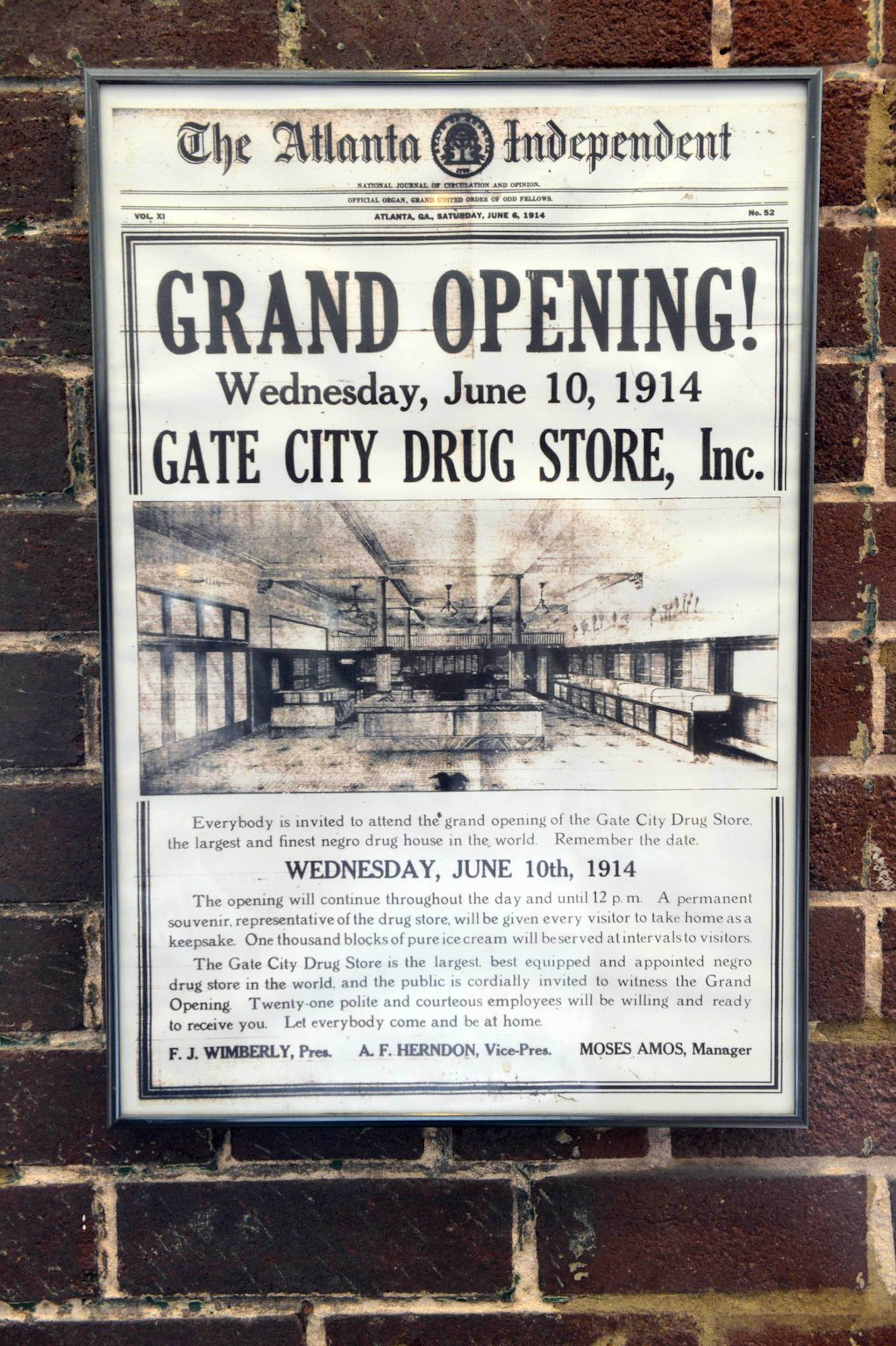 Part of the collection of historic photos and memorabilia inside the Odd Fellows Building on Auburn Avenue in Atlanta. The Odd Fellows Building on Auburn Avenue turns a century old this year. It housed some of the city’s premier black businesses and for decades stood as a testament to black self help.