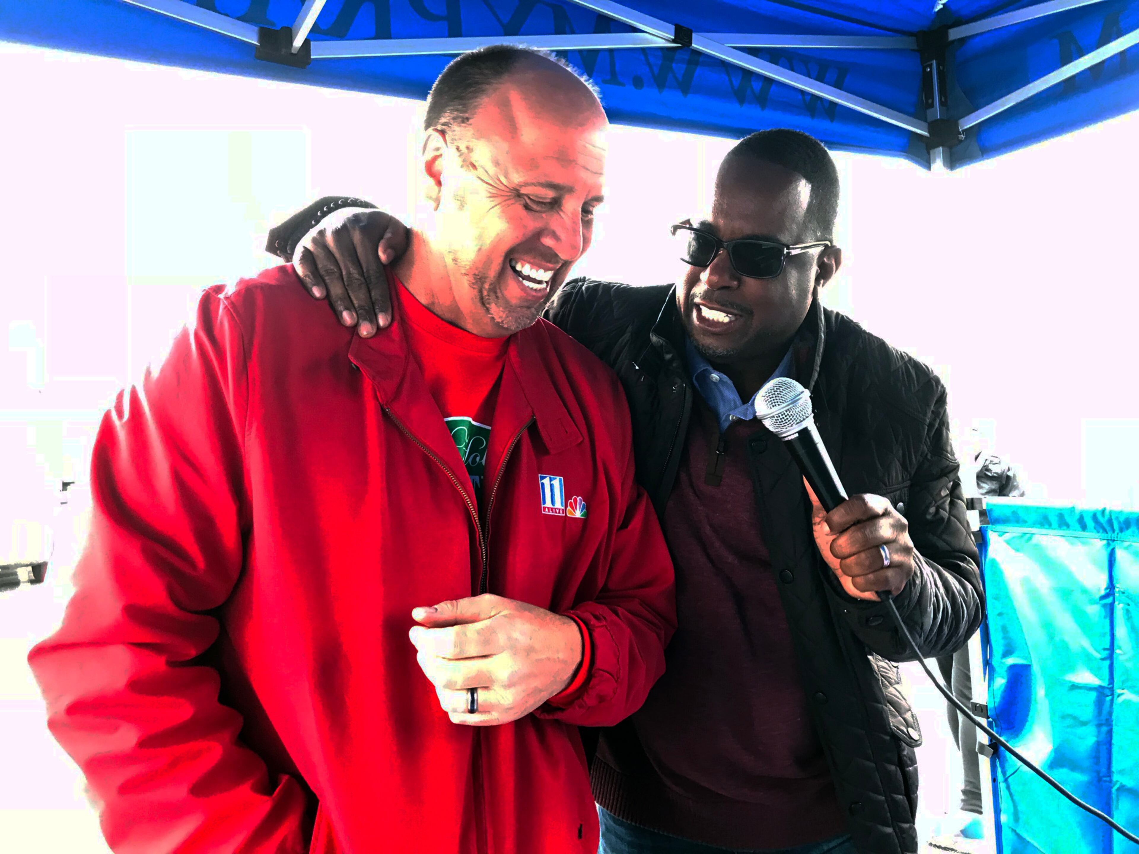 Crash Clark with Magic Man on Praise 102.5. CREDIT: Rodney Ho/rho@ajc.com