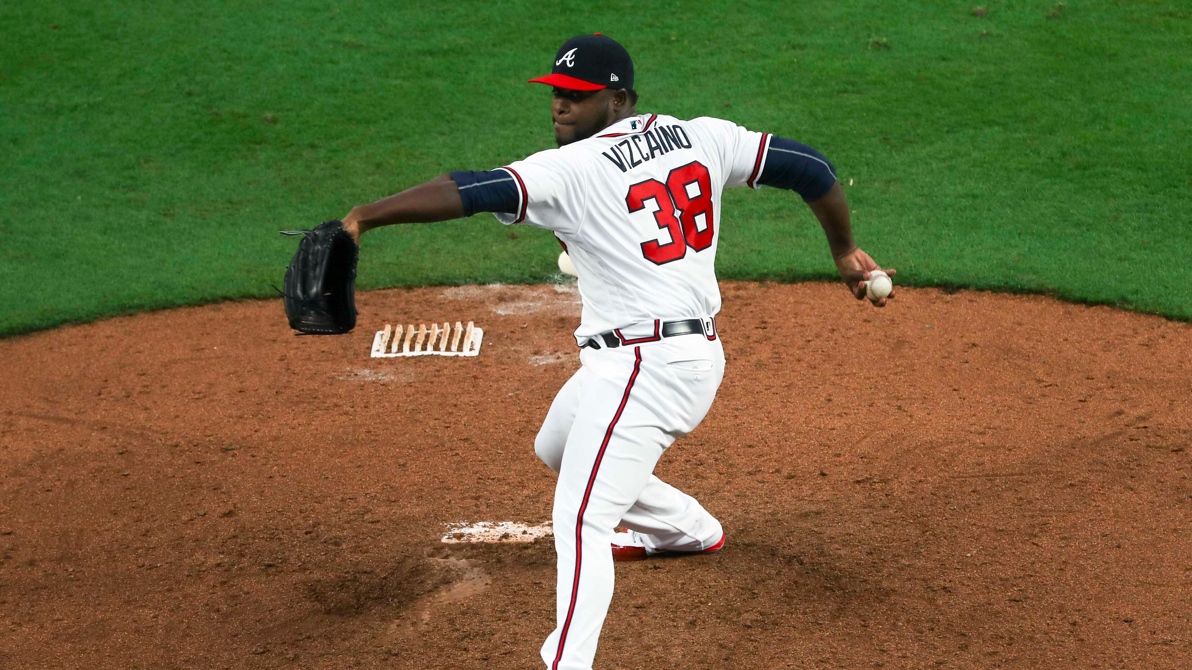 Arodys Vizcaino pitches during the ninth inning against the Philadelphia Phillies on April 1, 2019.