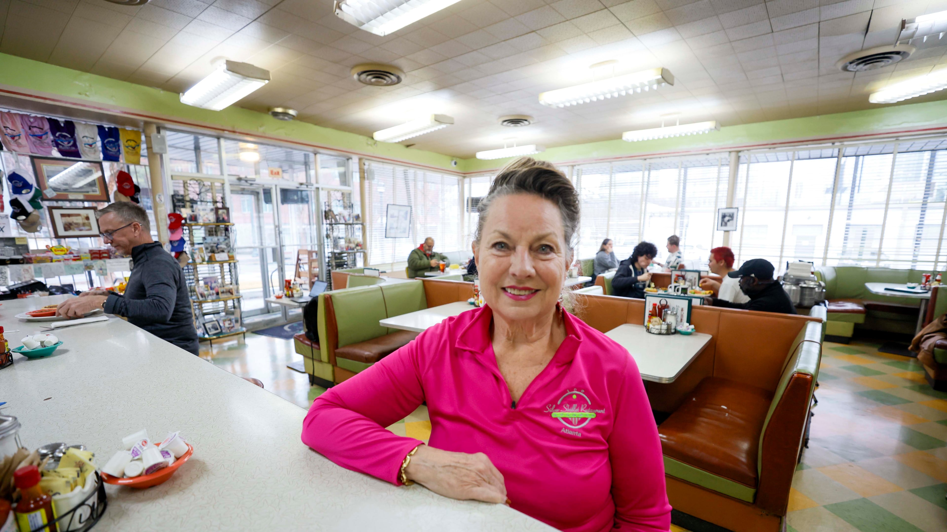 Silver Skillet owner Teresa Breckenridge is pictured inside her restaurant on Thursday, Jan. 22, 2026. The popular Midtown restaurant has been a filming location for many movies and TV shows. (Miguel Martinez/AJC)