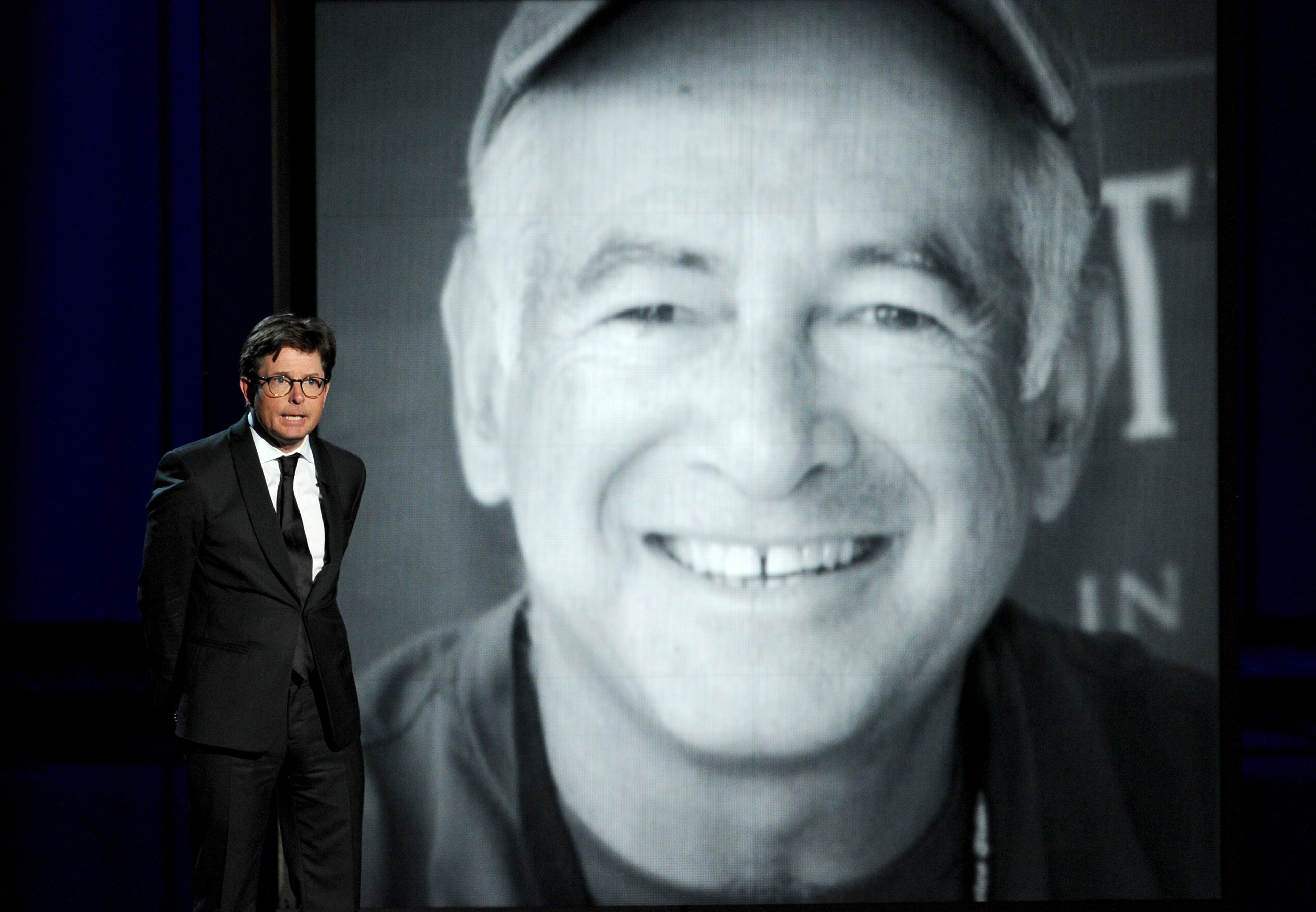 LOS ANGELES, CA - SEPTEMBER 22: Actor Michael J. Fox speaks onstage during the 65th Annual Primetime Emmy Awards held at Nokia Theatre L.A. Live on September 22, 2013 in Los Angeles, California. (Photo by Kevin Winter/Getty Images)