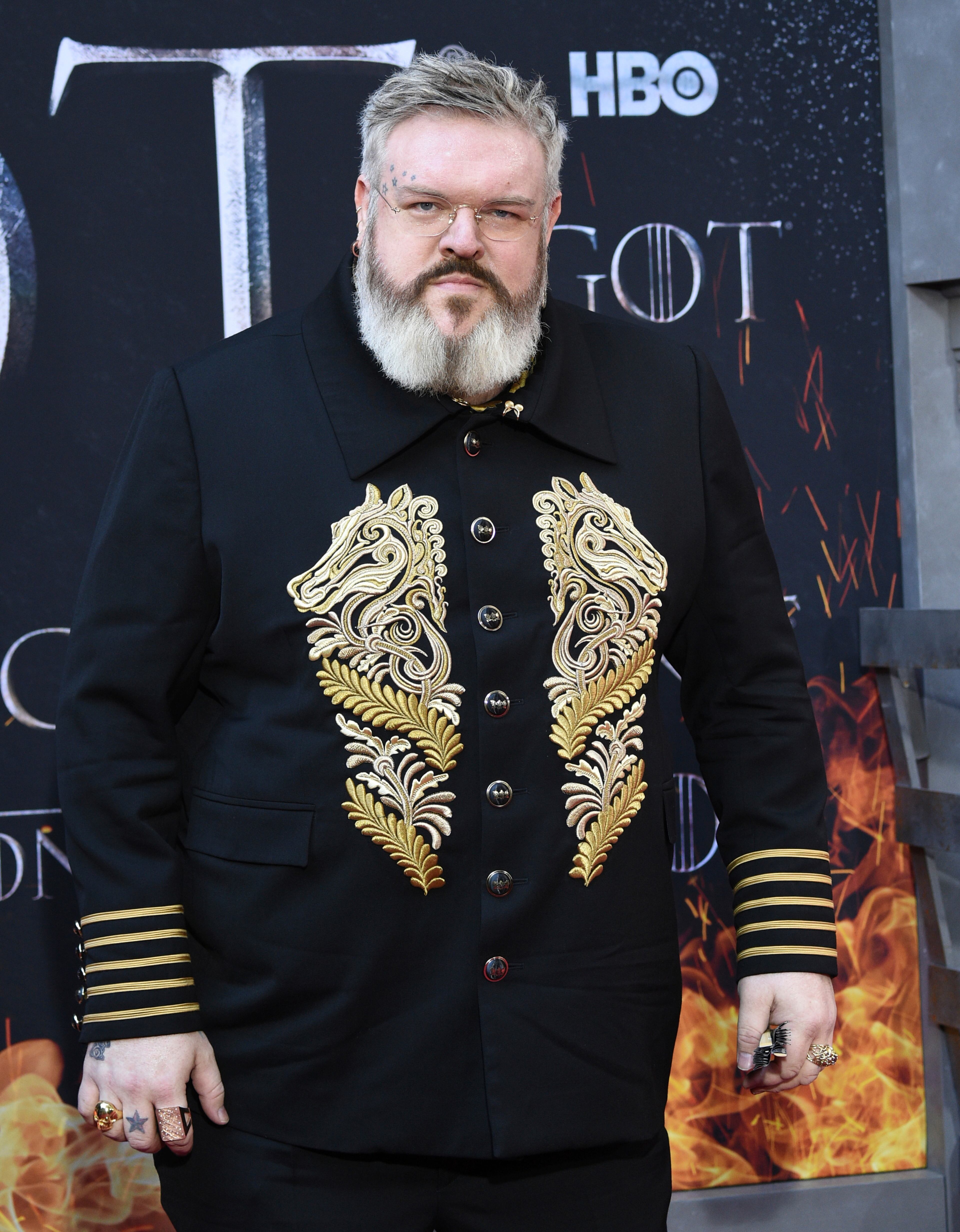 Kristian Nairn attends HBO's "Game of Thrones" final season premiere at Radio City Music Hall on Wednesday, April 3, 2019, in New York. (Photo by Evan Agostini/Invision/AP)