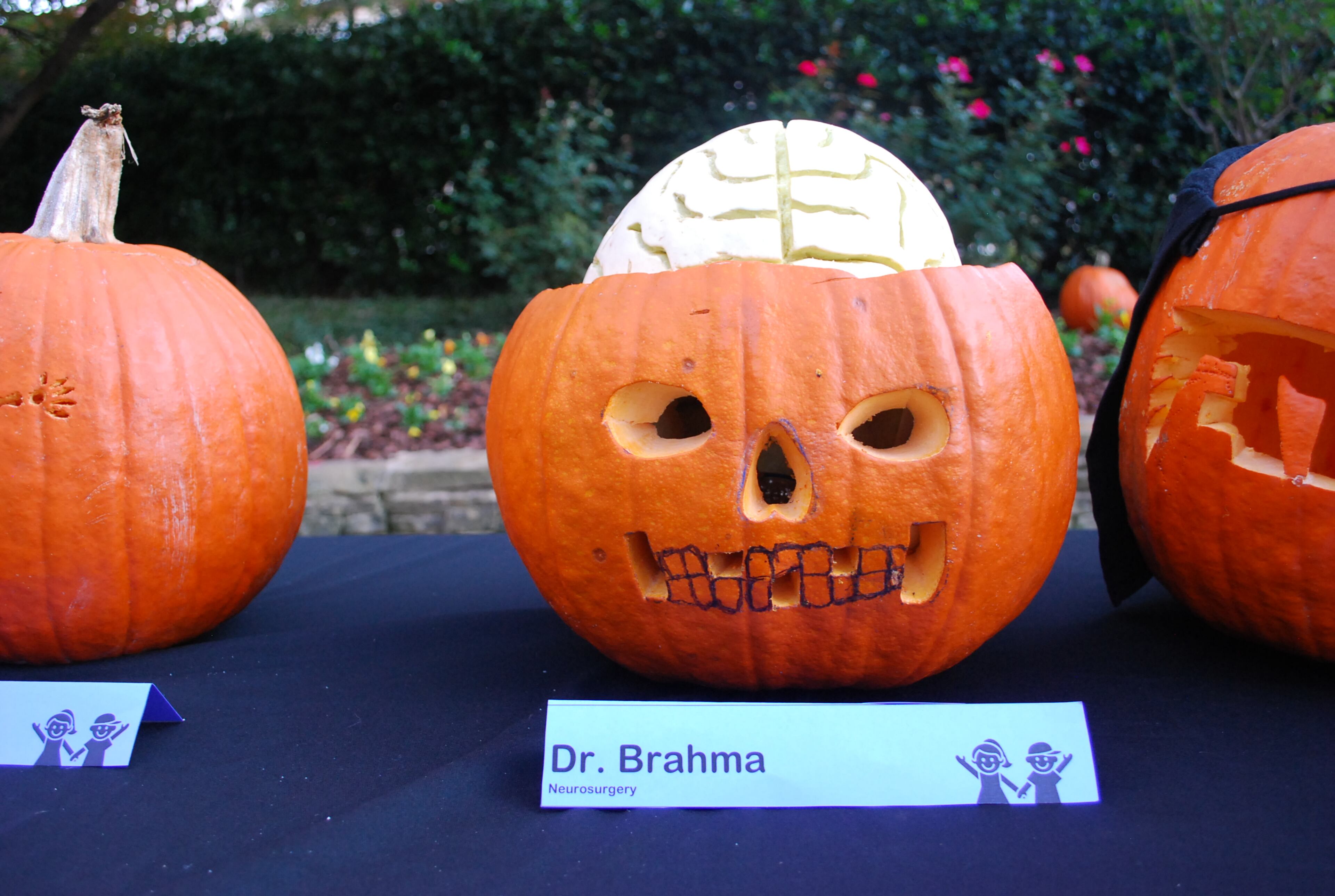 The winner in CHOA’s first pumpkin-carving contest with pediatric surgeons.