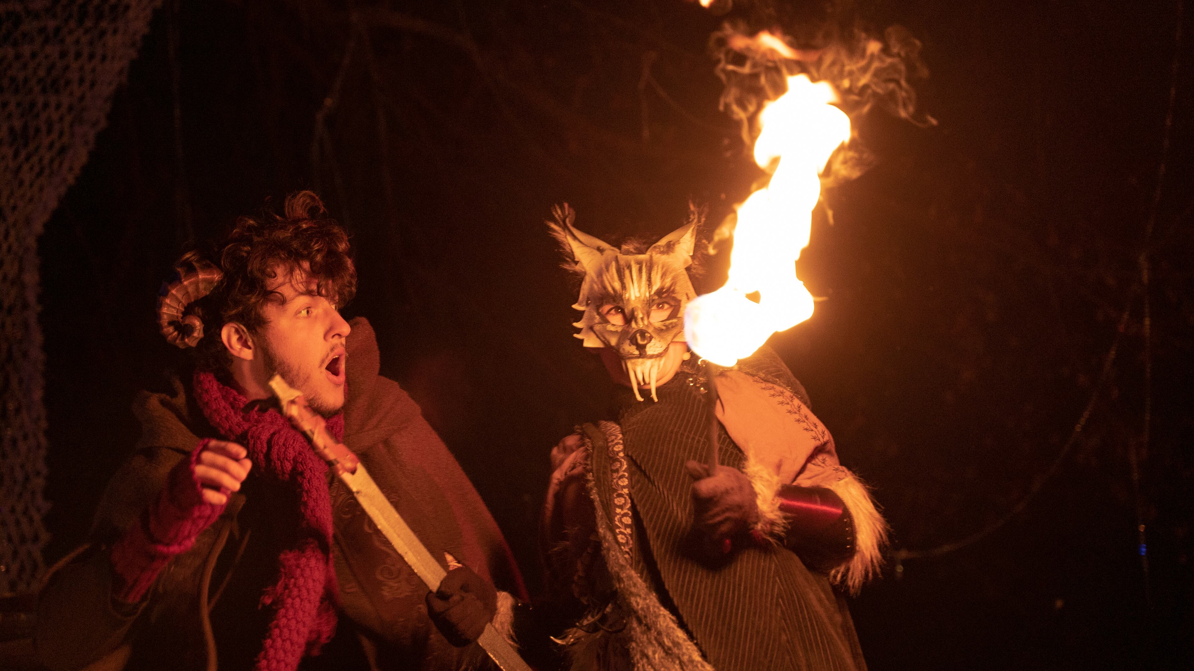Micah Patterson and Megan Odell in Serenbe Playhouse’s “Narnia.” Photo by Lee Garmon