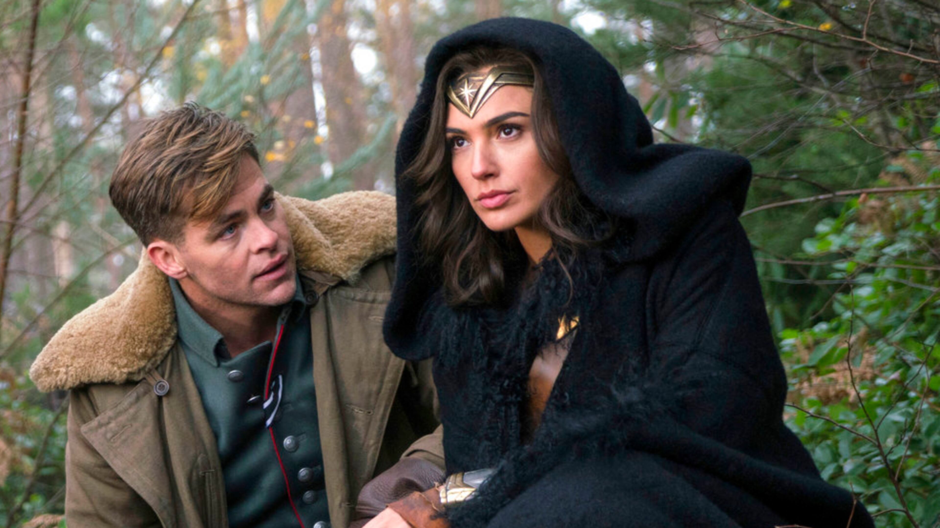 This image released by Warner Bros. Pictures shows Chris Pine, left, and Gal Gadot in a scene from, "Wonder Woman." The film, directed by Patty Jenkins, opens June 2. (Clay Enos/Warner Bros. Pictures via AP)