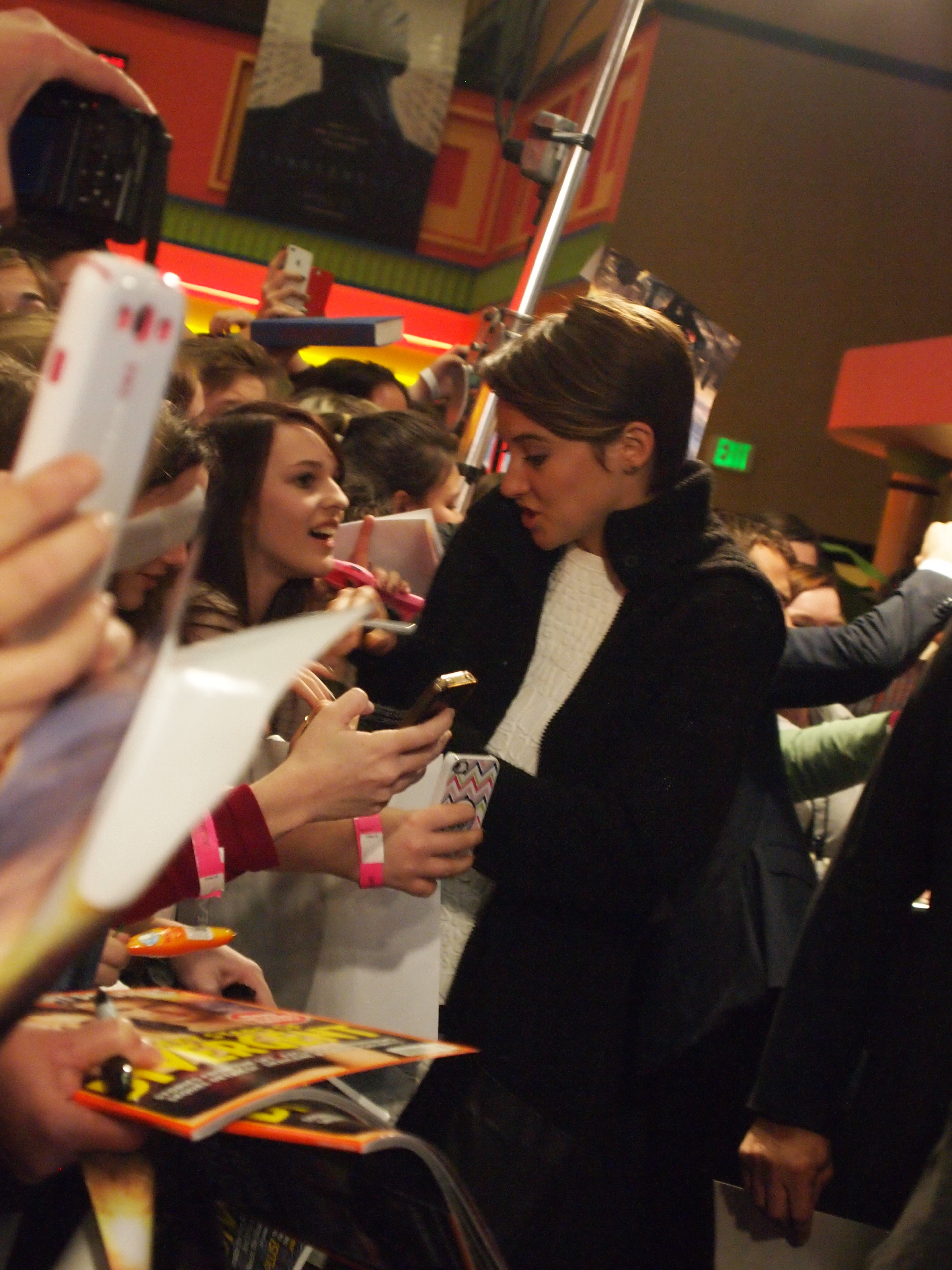 Fans screamed for Shailene Woodley's photo or autograph during a screening of the new science fiction film "Divergent" during an Atlanta screening. Elizabeth Montgomery