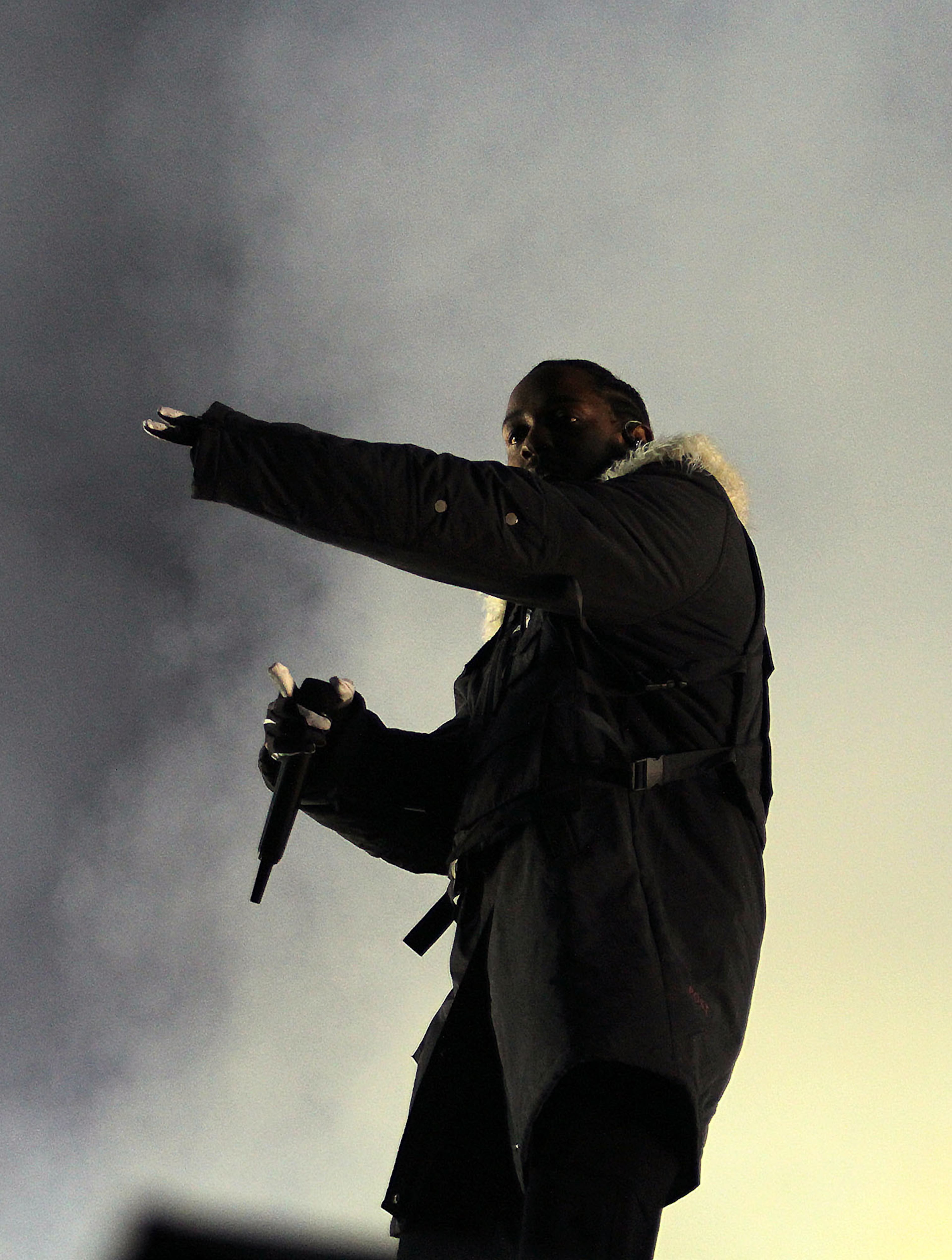 January 8, 2018 - ATLANTA: Grammy Award winning rapper, singer songwriter Kendrick Lamar performing for the halftime for the College Football Playoff championship game between Georgia and Alabama at Centennial Olympic Park on Monday, January 8, 2018. (Akili-Casundria Ramsess/Eye of Ramsess Media)