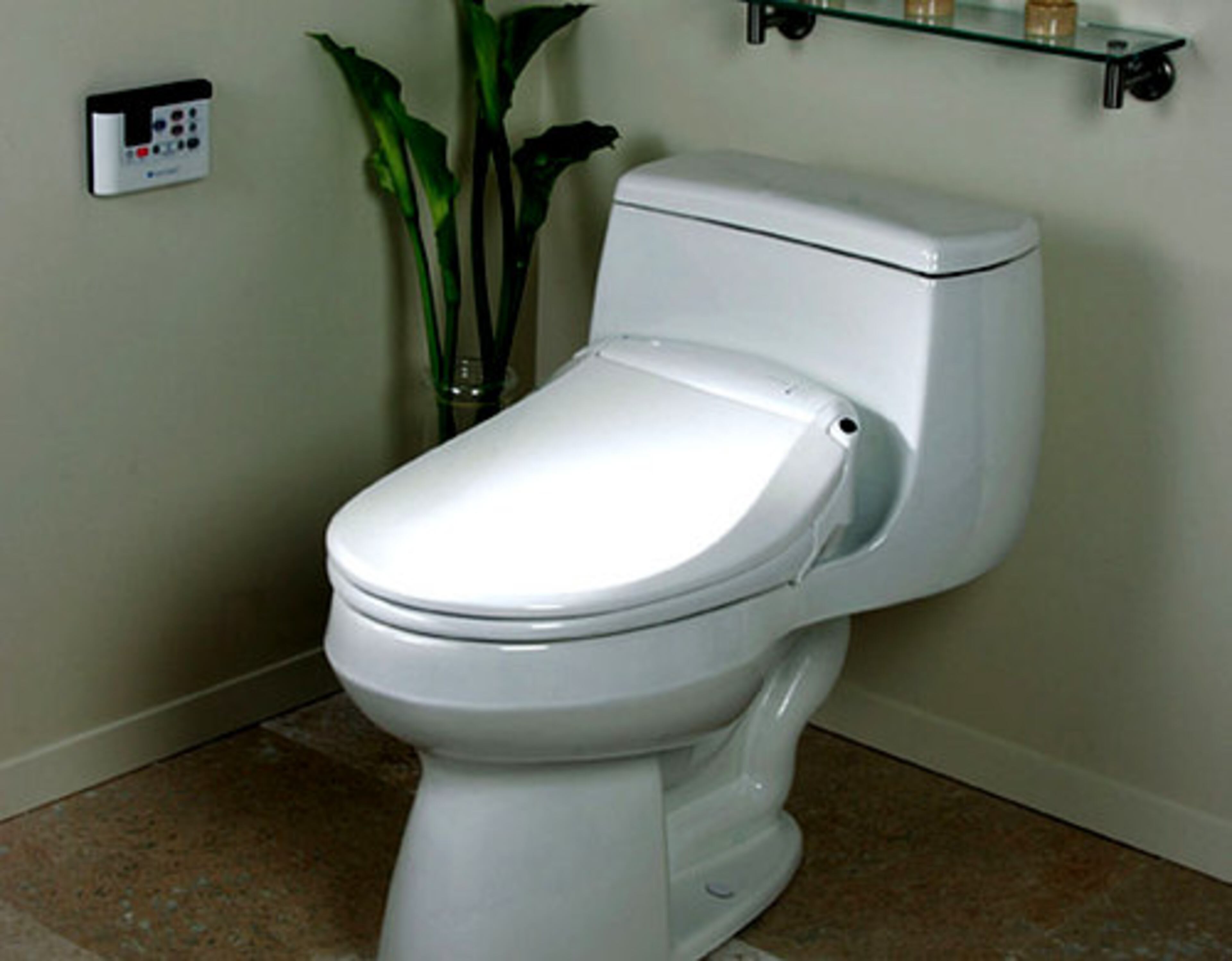 The Swash 800 by Brondell has a remote control to set his-and-her posterior washes, seat and water temperatures, the warm air dryer, the feminine wash and the water pressure.