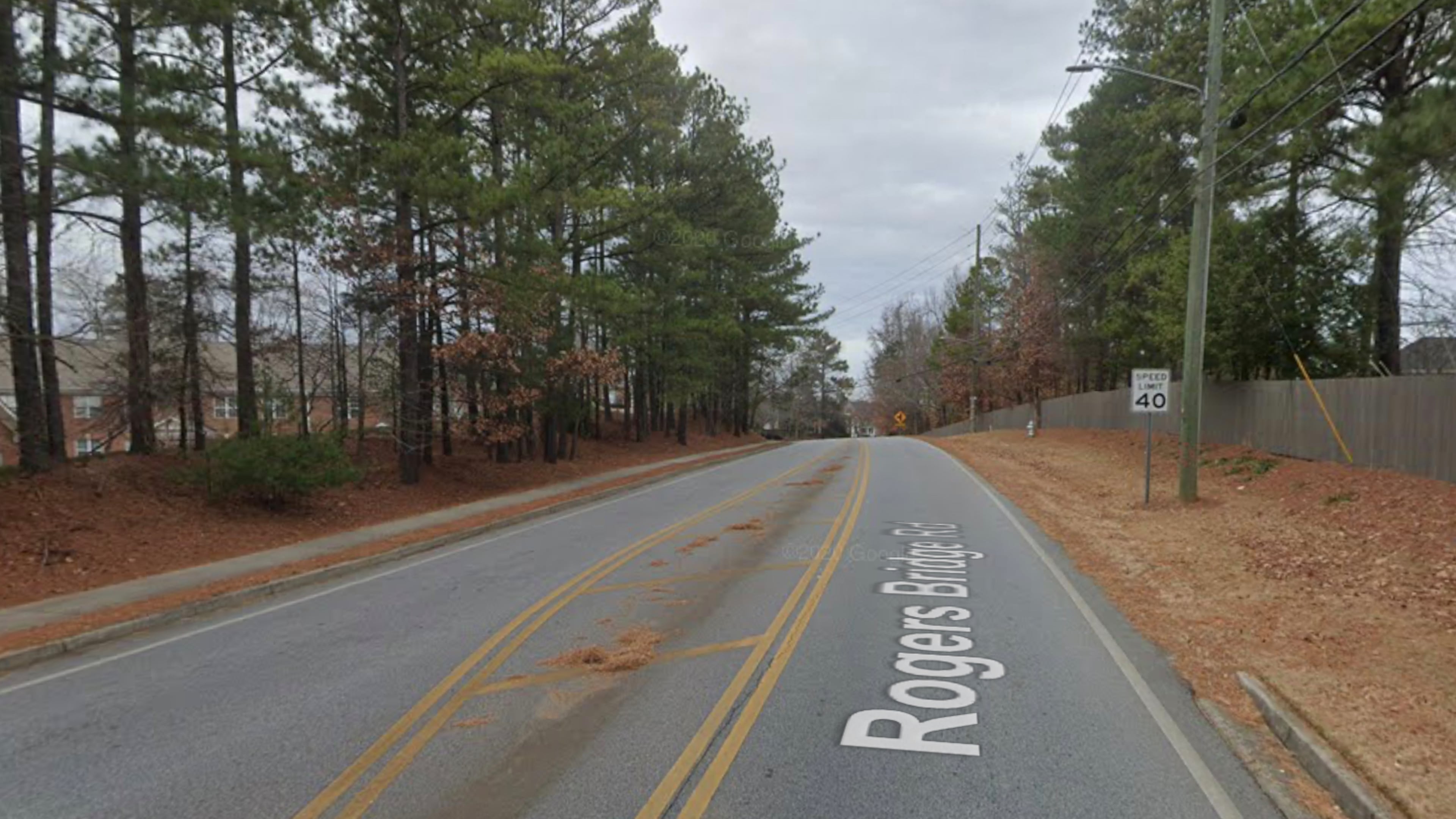 The Gwinnett Department of Transportation has asked Duluth to consider reducing the speed limit from 40 mph to 30 mph on Rogers Bridge Road from Peachtree Industrial Boulevard to Albion Farm Road. (Google Maps)