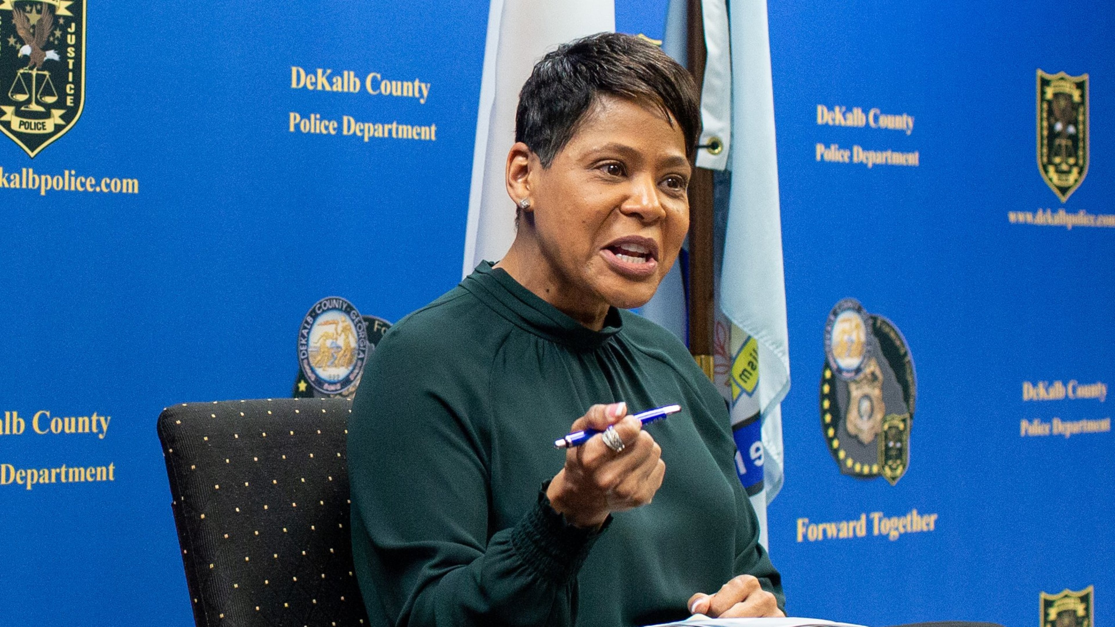 DeKalb police Chief Mirtha V. Ramos, who started in November, discusses her first couple months on the job, her background and her vision for the department, at the DeKalb Police Headquarters in Tucker, Georgia, on Friday, Jan. 17, 2020. (Photo/Rebecca Wright for the Atlanta Journal-Constitution)