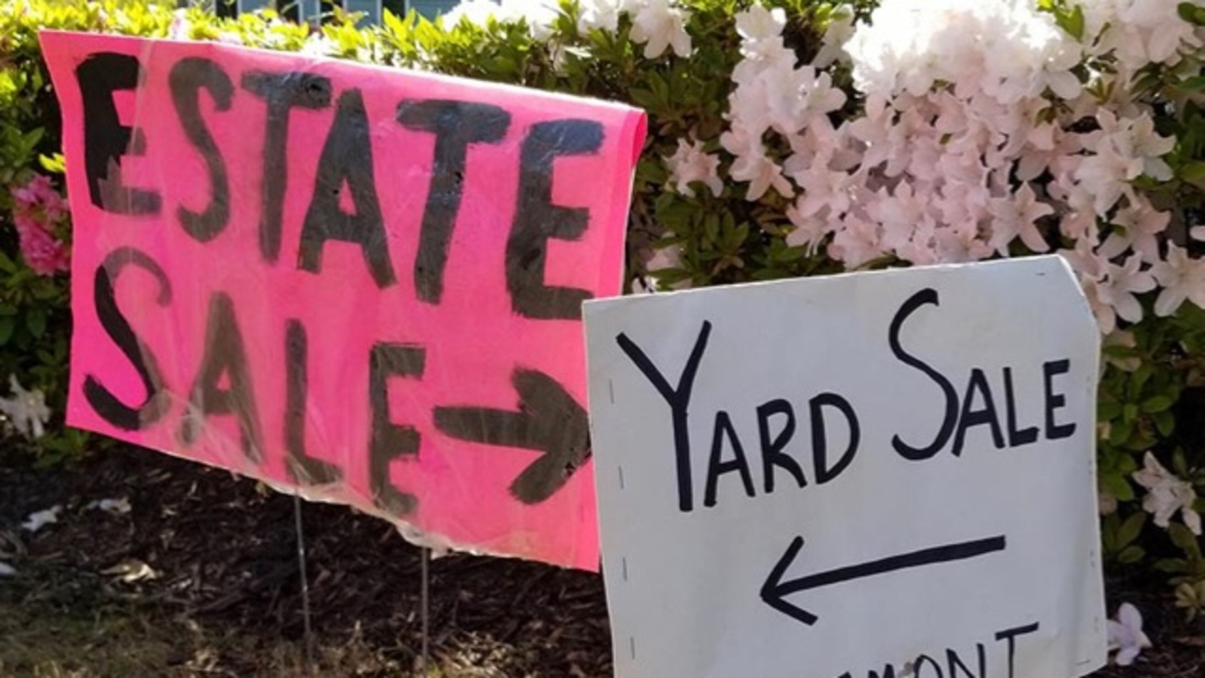 Code enforcement officers in Fayetteville will confiscate illegally placed yard sale signs. Courtesy City of Fayetteville