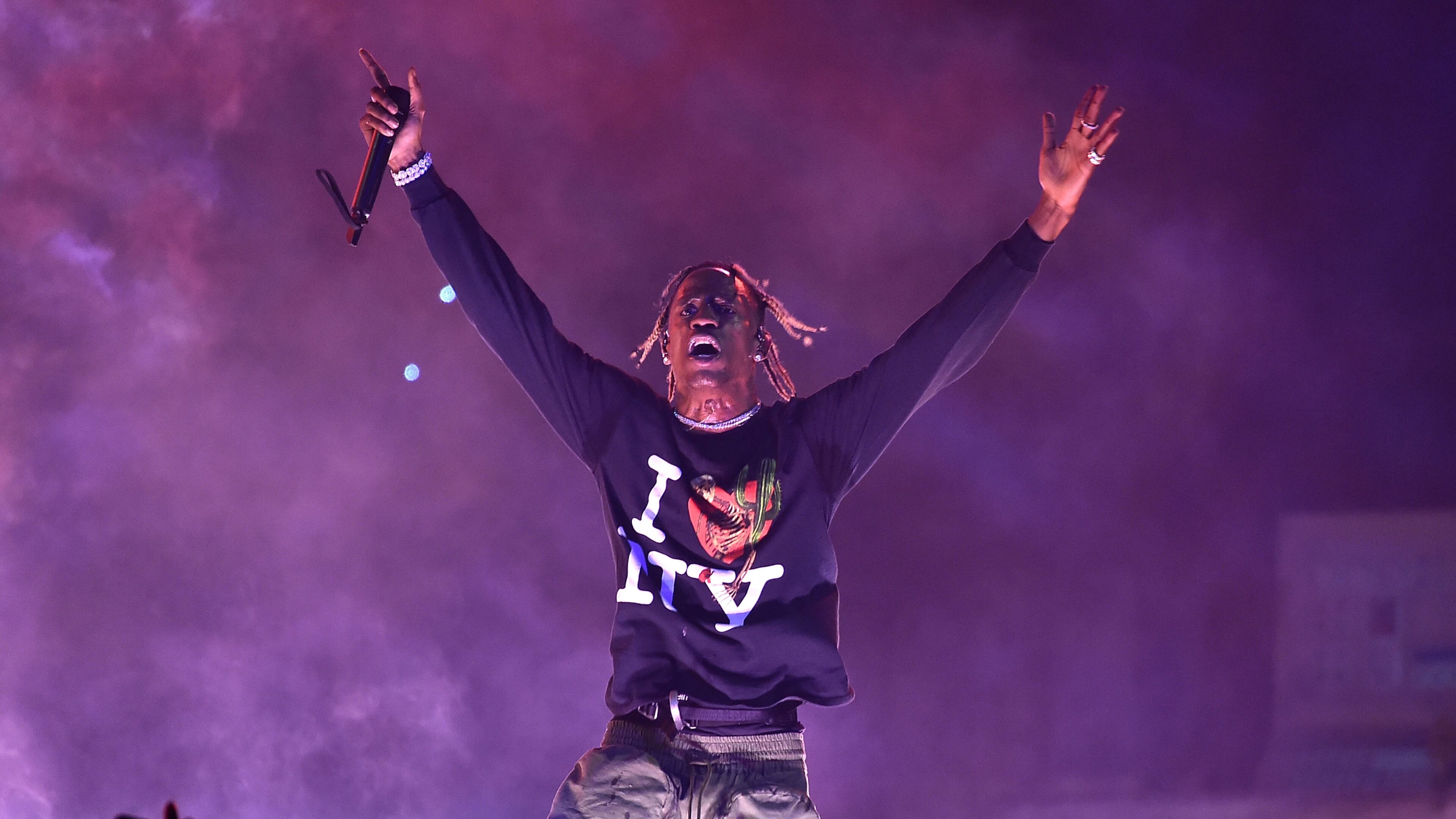 Travis Scott performs at Madison Square Garden in November. Will the rapper join Maroon 5 at Super Bowl halftime? (Photo by Theo Wargo/Getty Images)