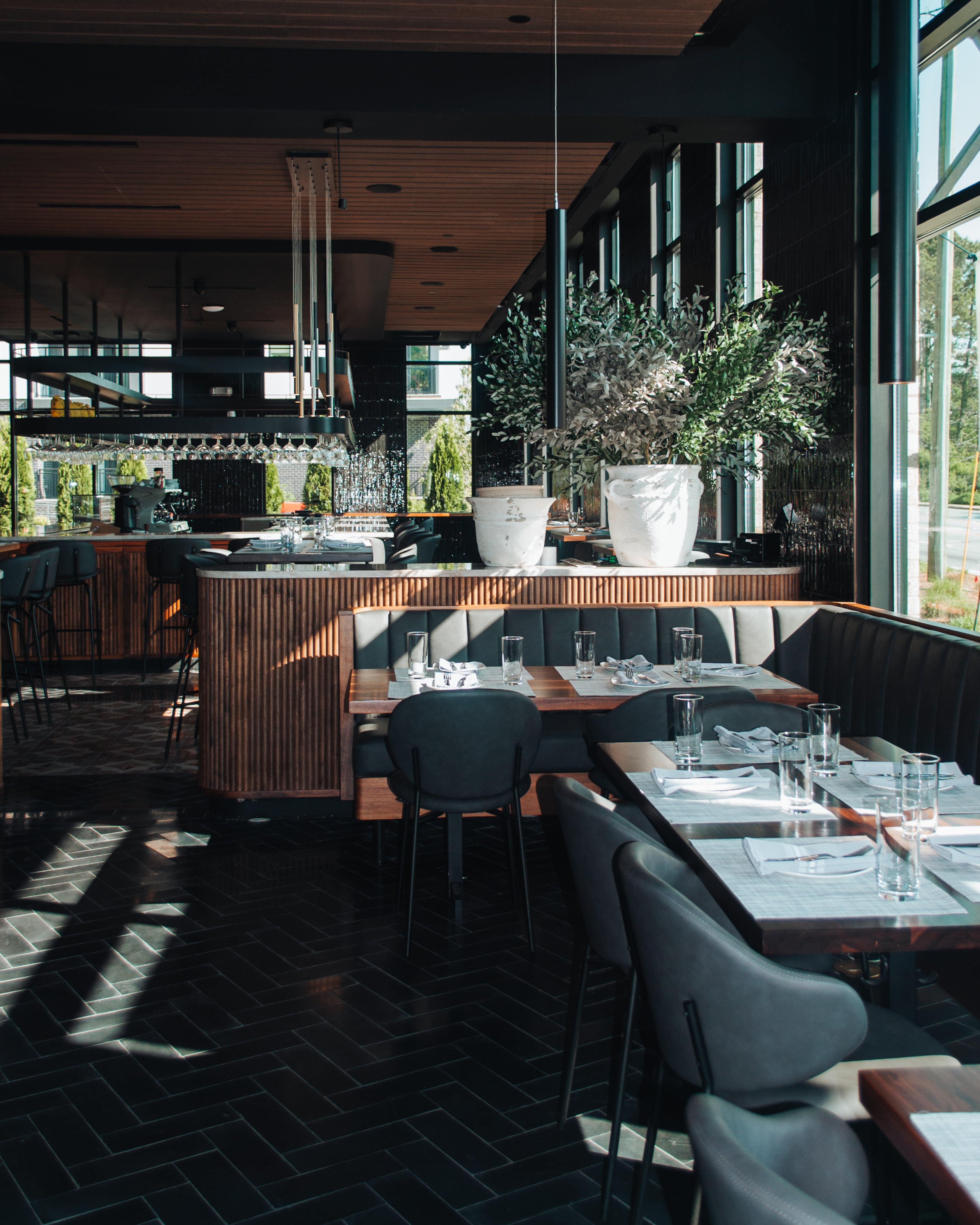 Large windows bring plenty of light into the dining room at the new Novo Cucina. (Courtesy of Novo Cucina)