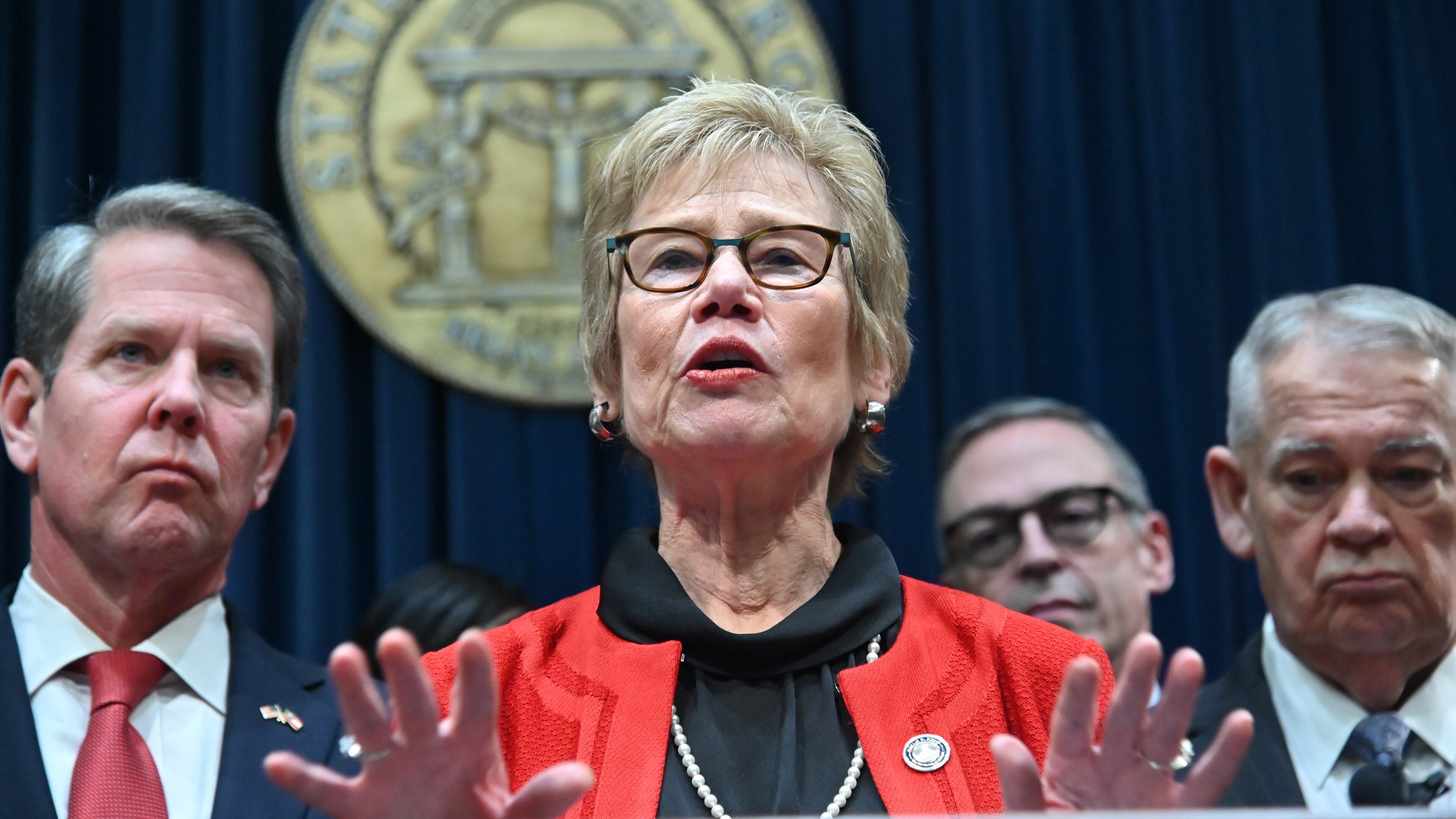 March12, 2020 Atlanta - Dr. Kathleen Toomey, Commissioner of the Georgia Department of Public Health, speaks during a press conference to provide an update on the state's efforts regarding COVID-19, after reporting the first death in Georgia related to coronavirus at the Georgia State Capitol on Thursday, March 11, 2020. (Hyosub Shin / Hyosub.Shin@ajc.com)